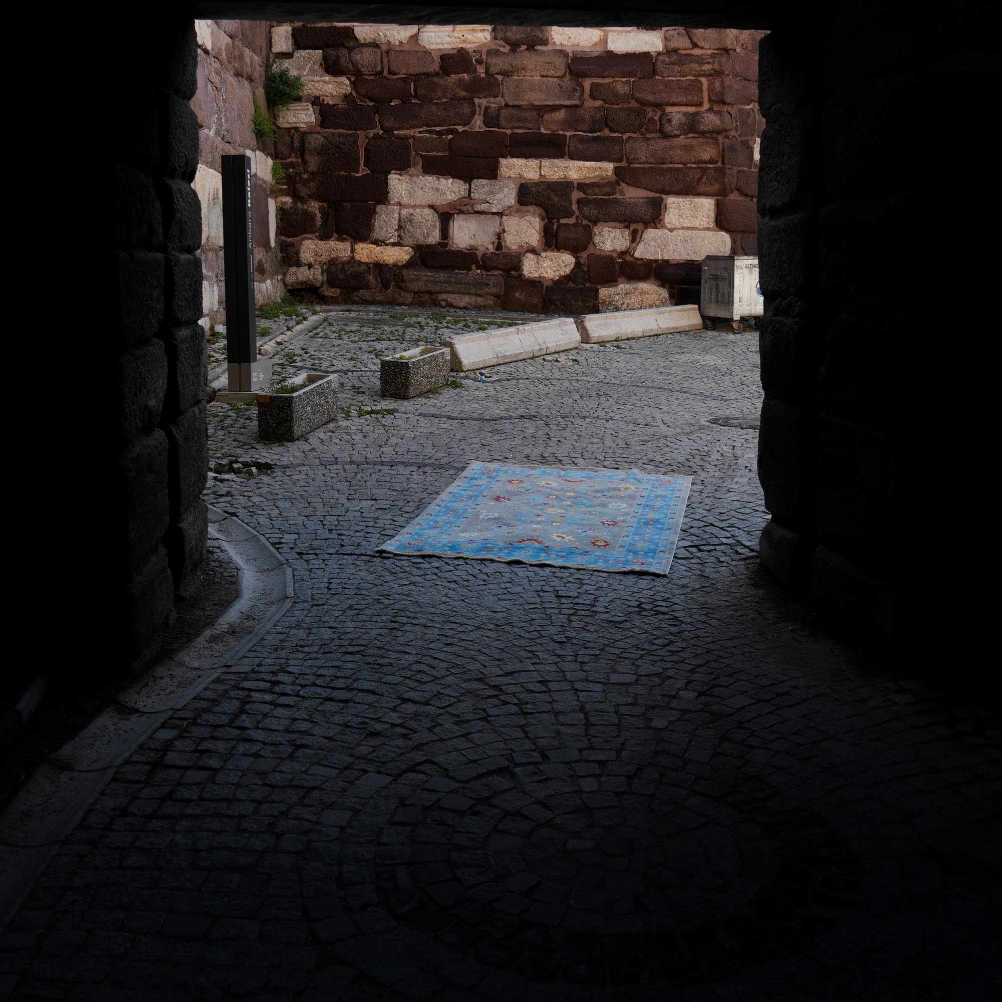 Tempus Series Uşak Patterned Blue-Grey Wool Special Loom Carpet