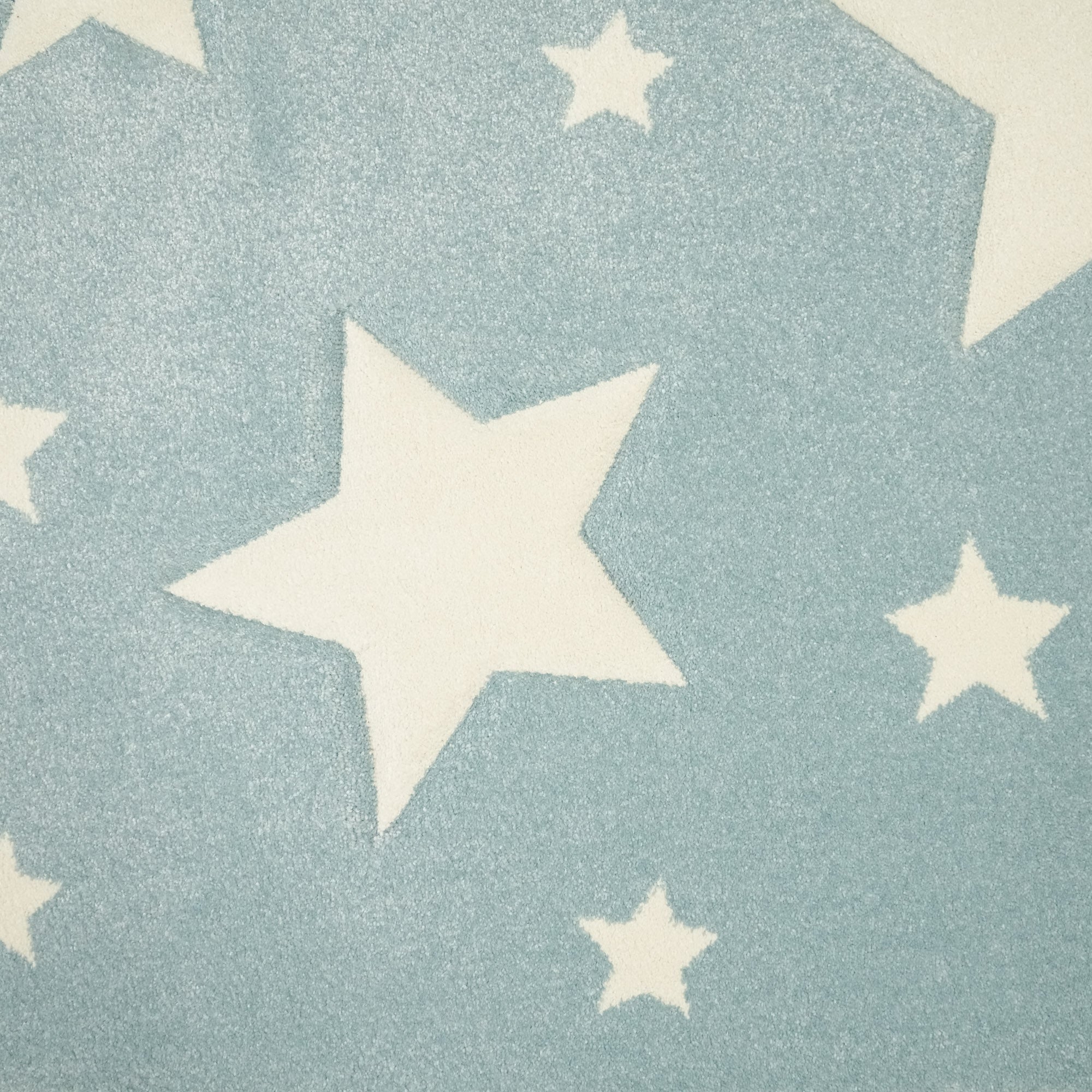 Kids Series Star Patterned Blue Carpet