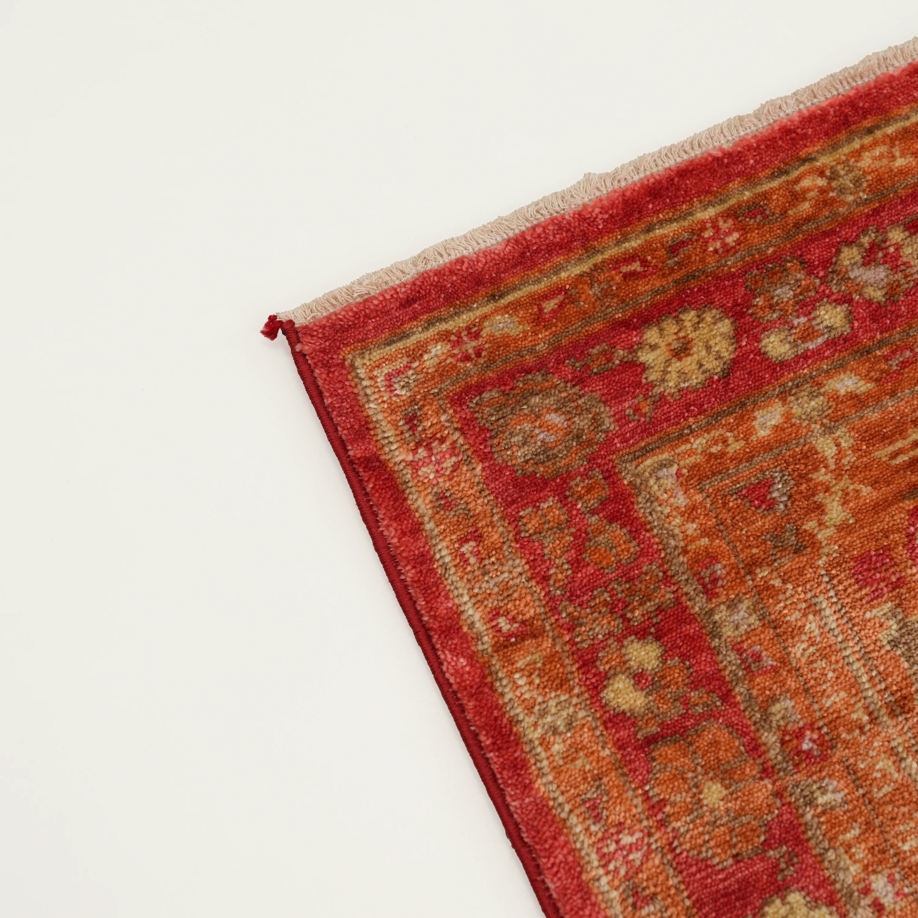 Red Tencel Loom Woven Prayer Rug
