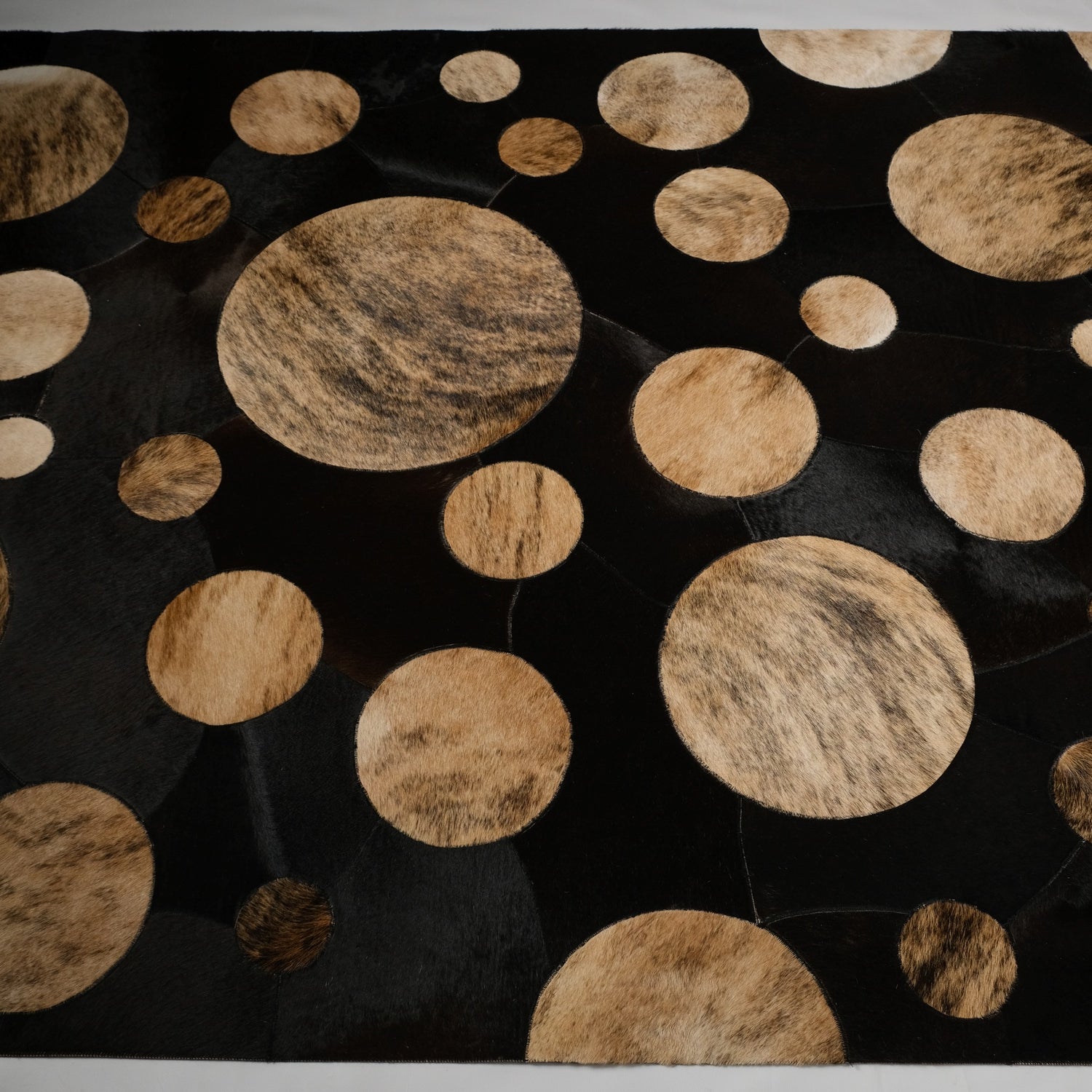 Krem Kahverengi Modern Tasarım Geometrik Desenli Deri - Post Ofis Halısı