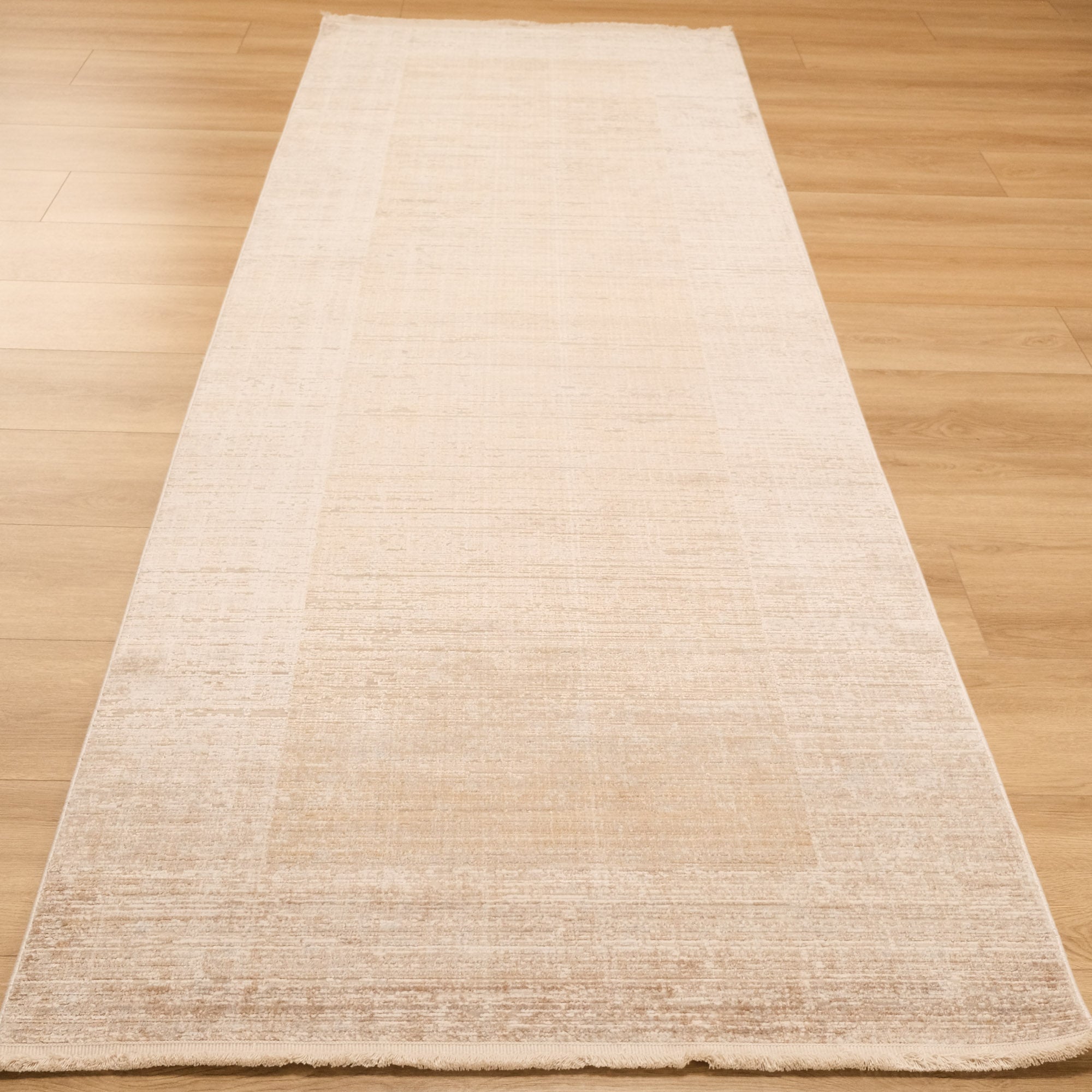 Lapis Series Frame Patterned Beige Viscose Carpet
