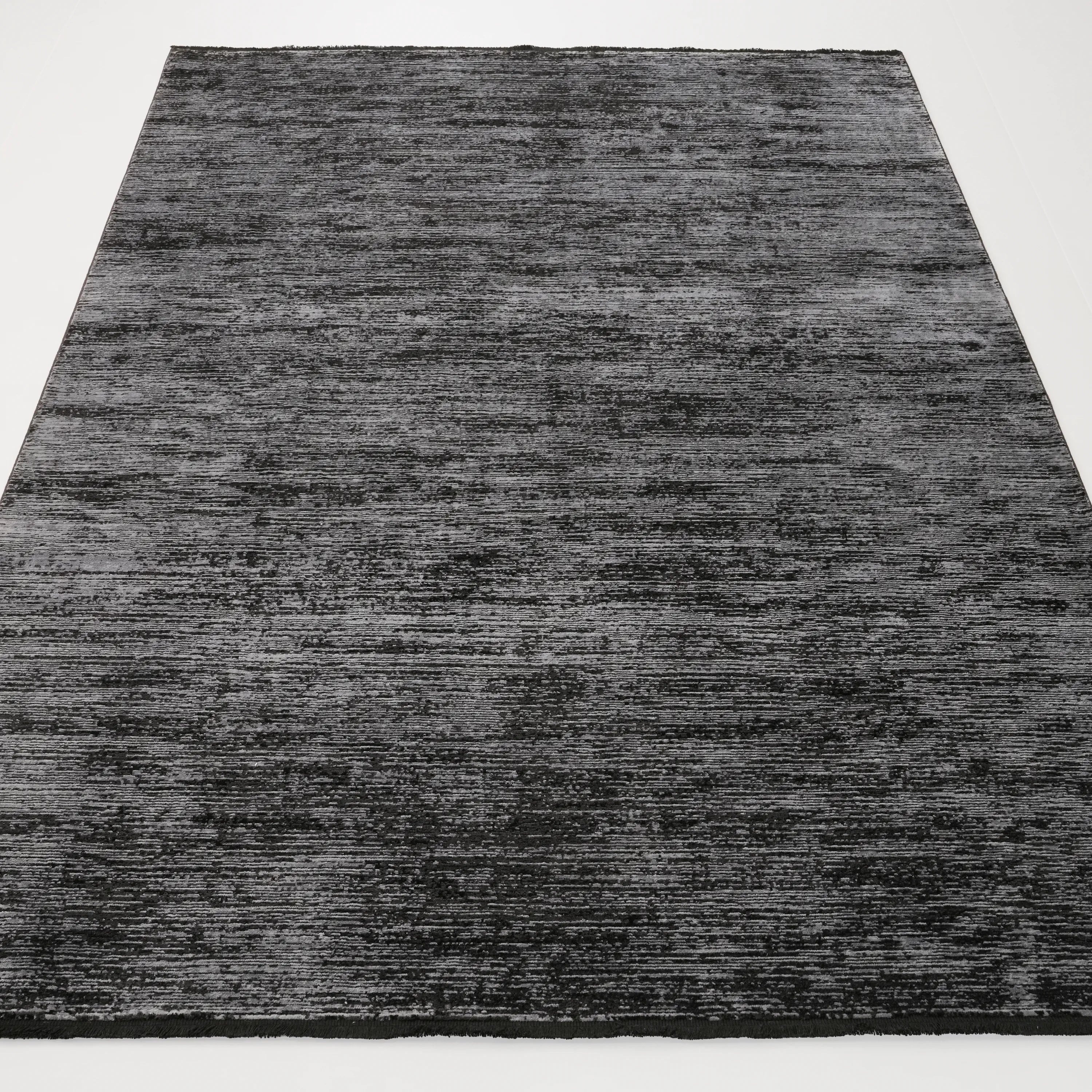 Lugano Serisi Soyut Desenli Siyah Viskon Halı