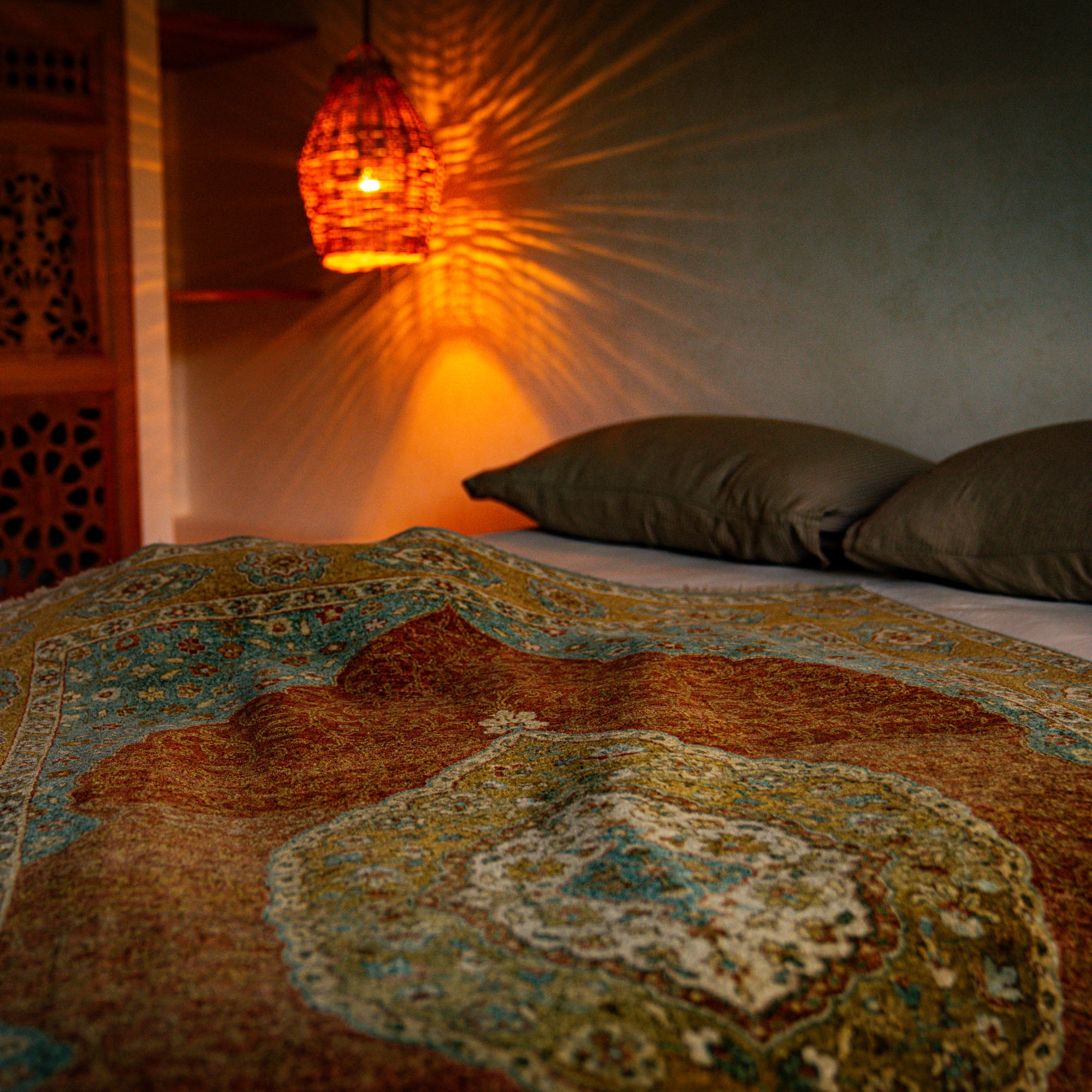 Obra Series Handwoven Anatolian Patterned Root Dyed Wool Rug