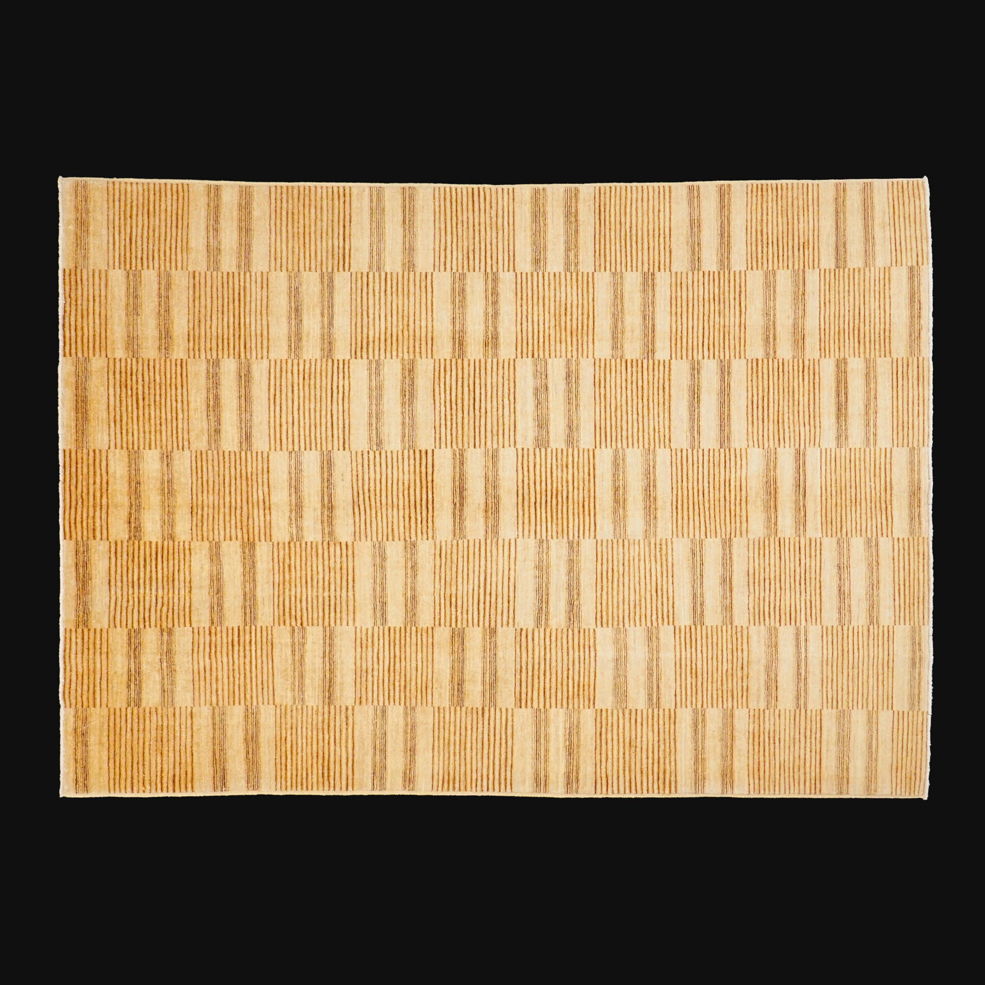 Mahal Series Hand-Woven Line Patterned Brown Carpet