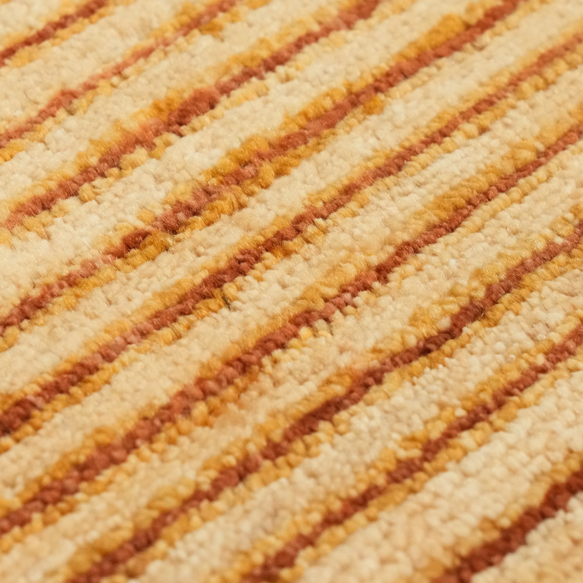 Mahal Series Hand-Woven Line Patterned Brown Carpet