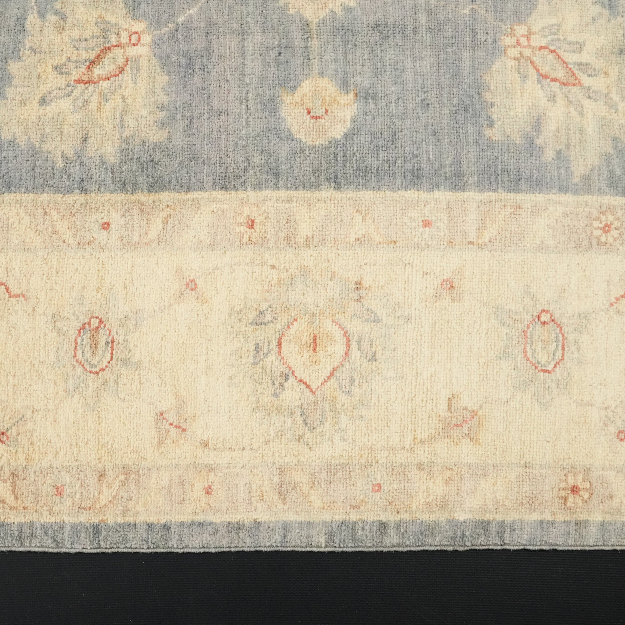 Mahal Series Hand-Woven Uşak Patterned Blue Wool Carpet