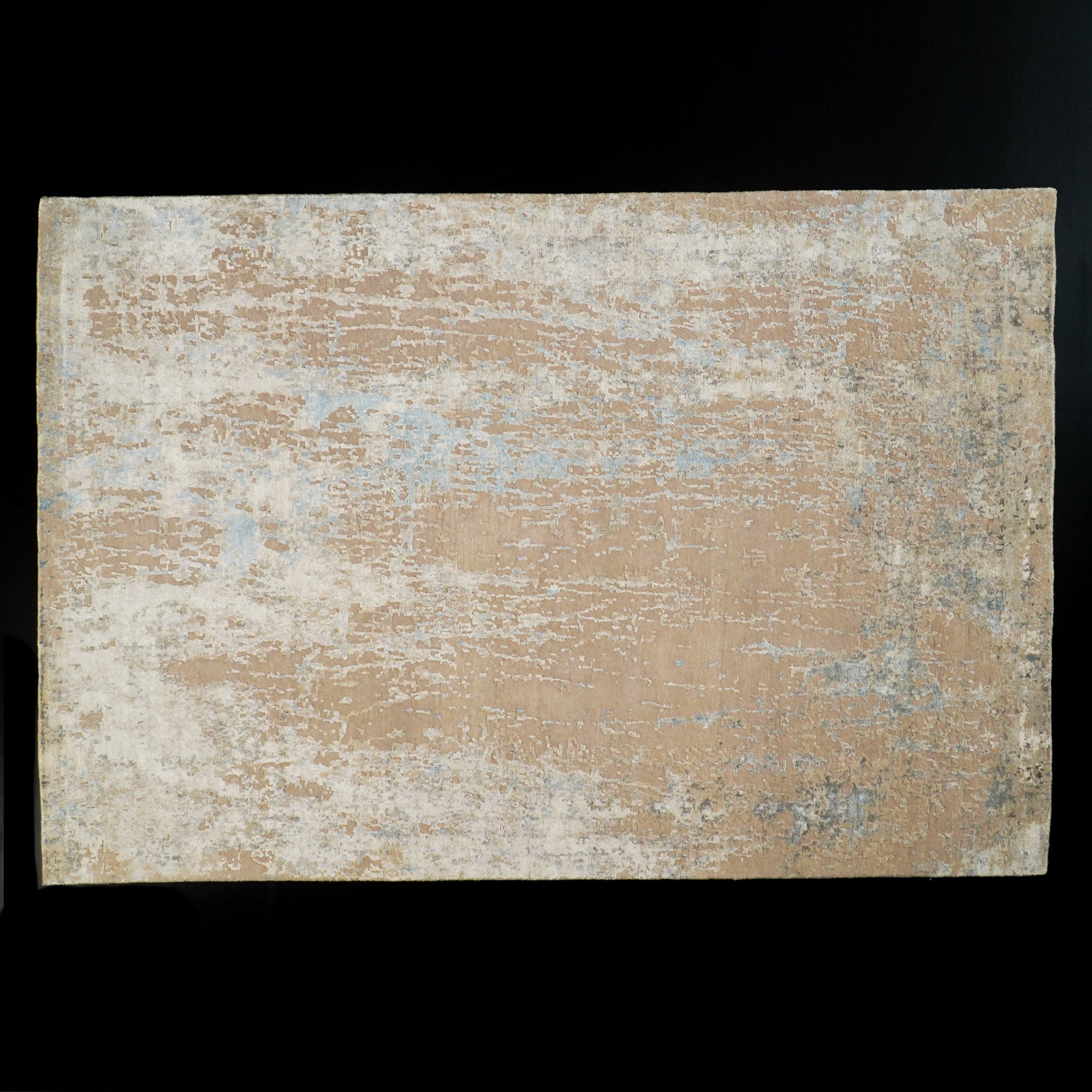 Hand Woven Abstract Patterned Cream Carpet
