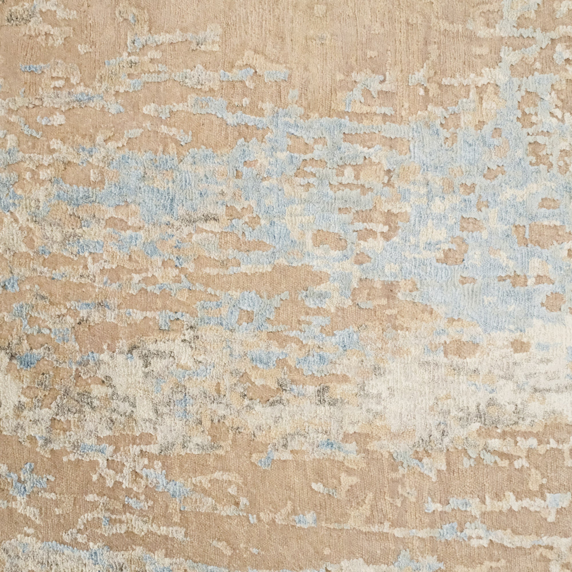 Hand Woven Abstract Patterned Cream Carpet