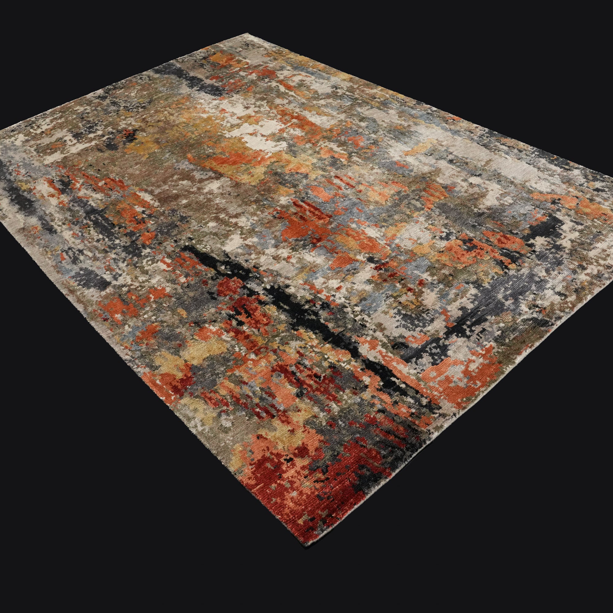 Maison Series Hand-Woven Abstract Patterned Colorful Carpet