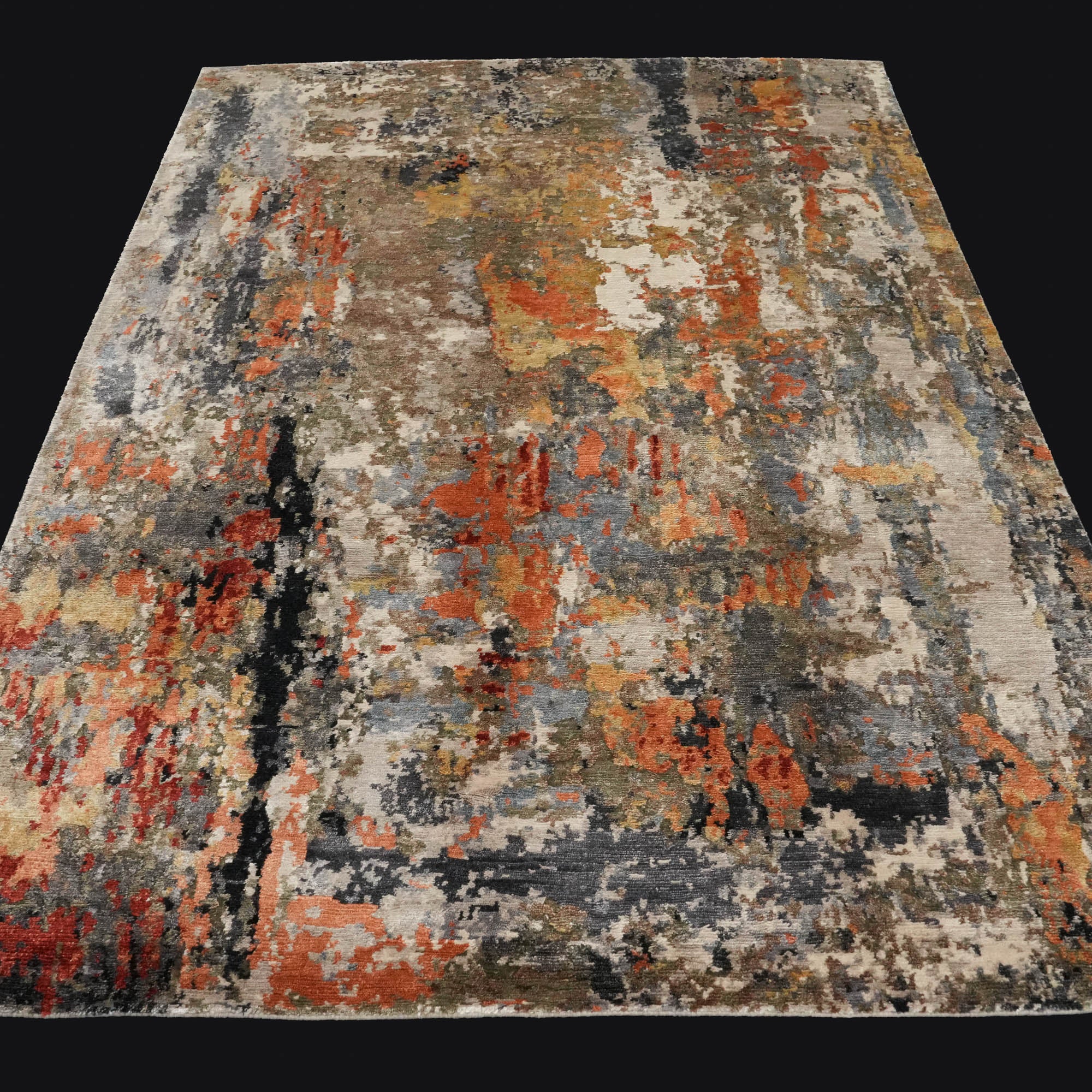 Maison Series Hand-Woven Abstract Patterned Colorful Carpet