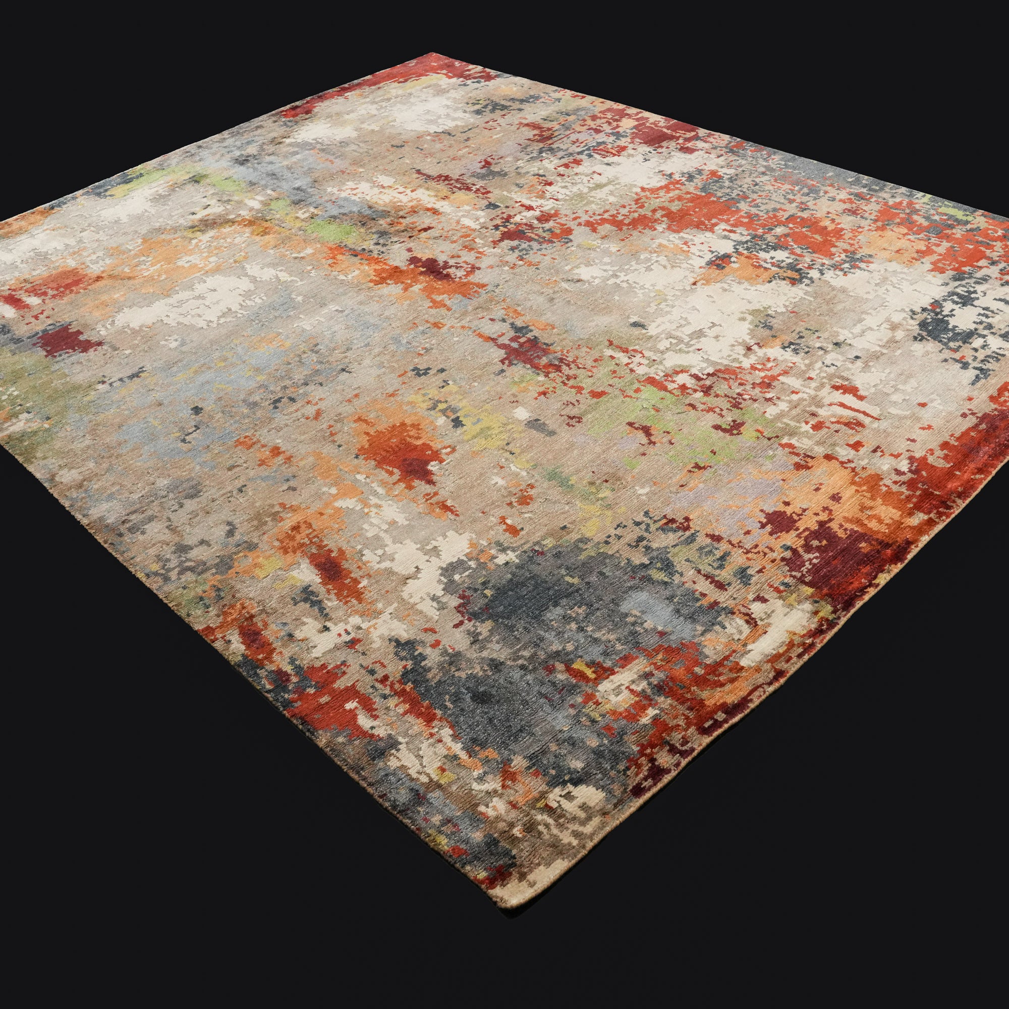 Maison Series Hand-Woven Abstract Patterned Colorful Carpet