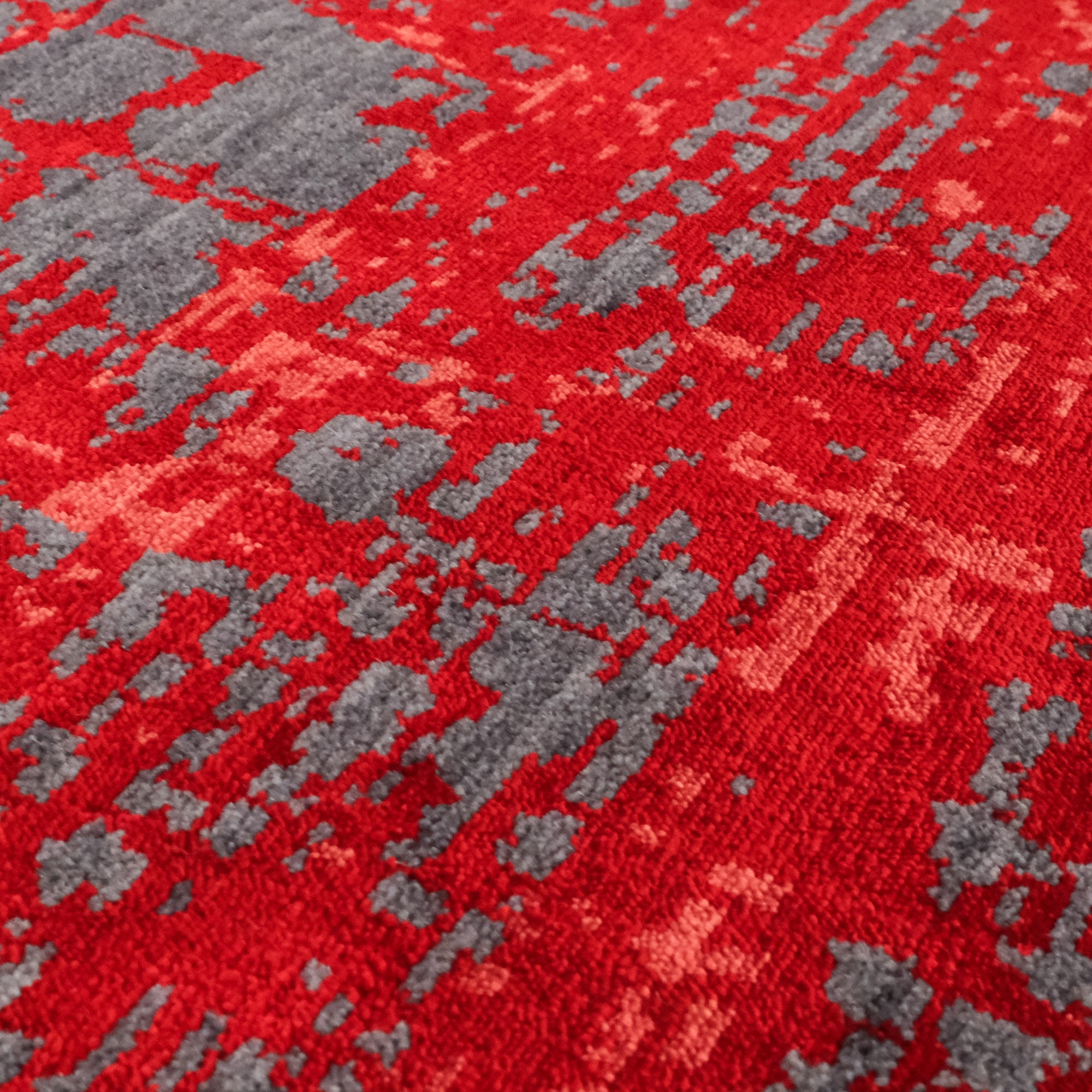 Handwoven Abstract Patterned Red Rug