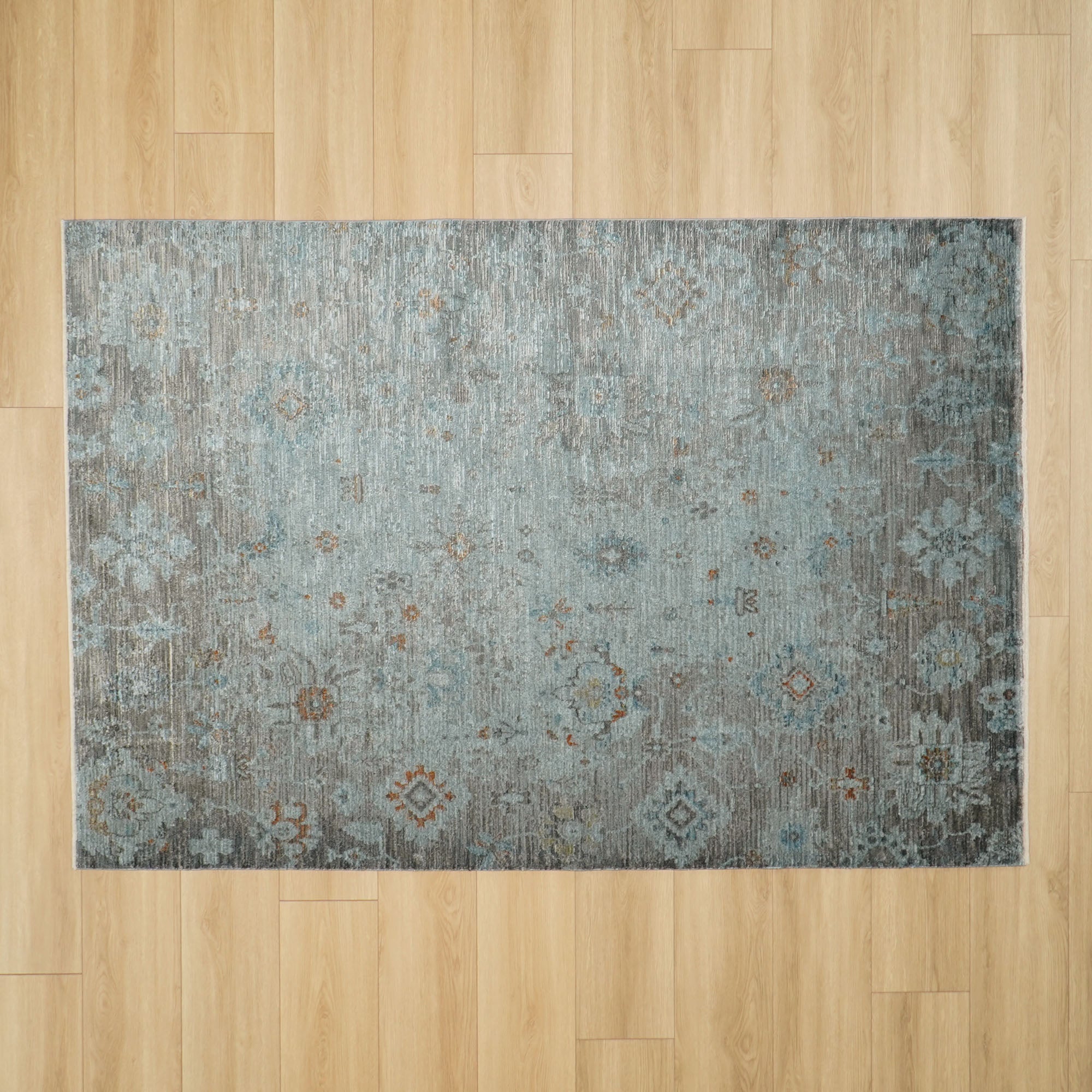 Makine Dokuma Vintage Desenli Antrasit Sentetik Halı