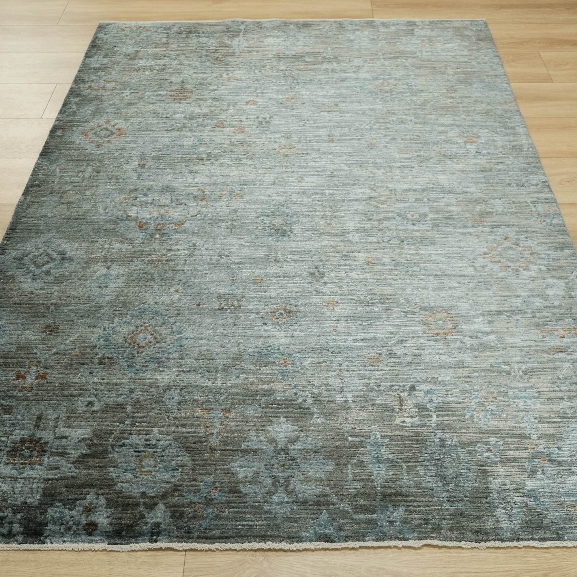 Makine Dokuma Vintage Desenli Antrasit Sentetik Halı