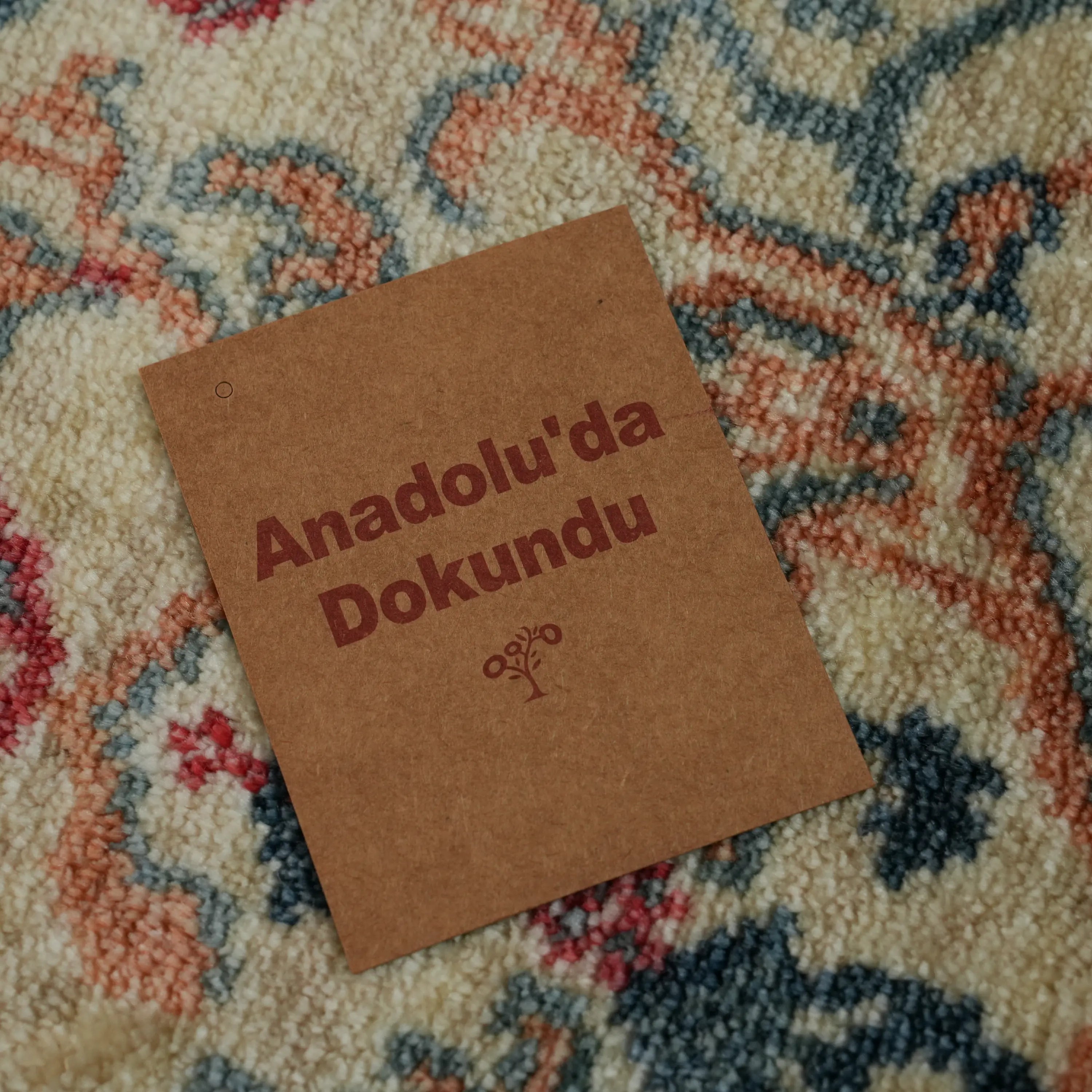 Mavi Tencel Tezgah Dokuma Halı Seccade