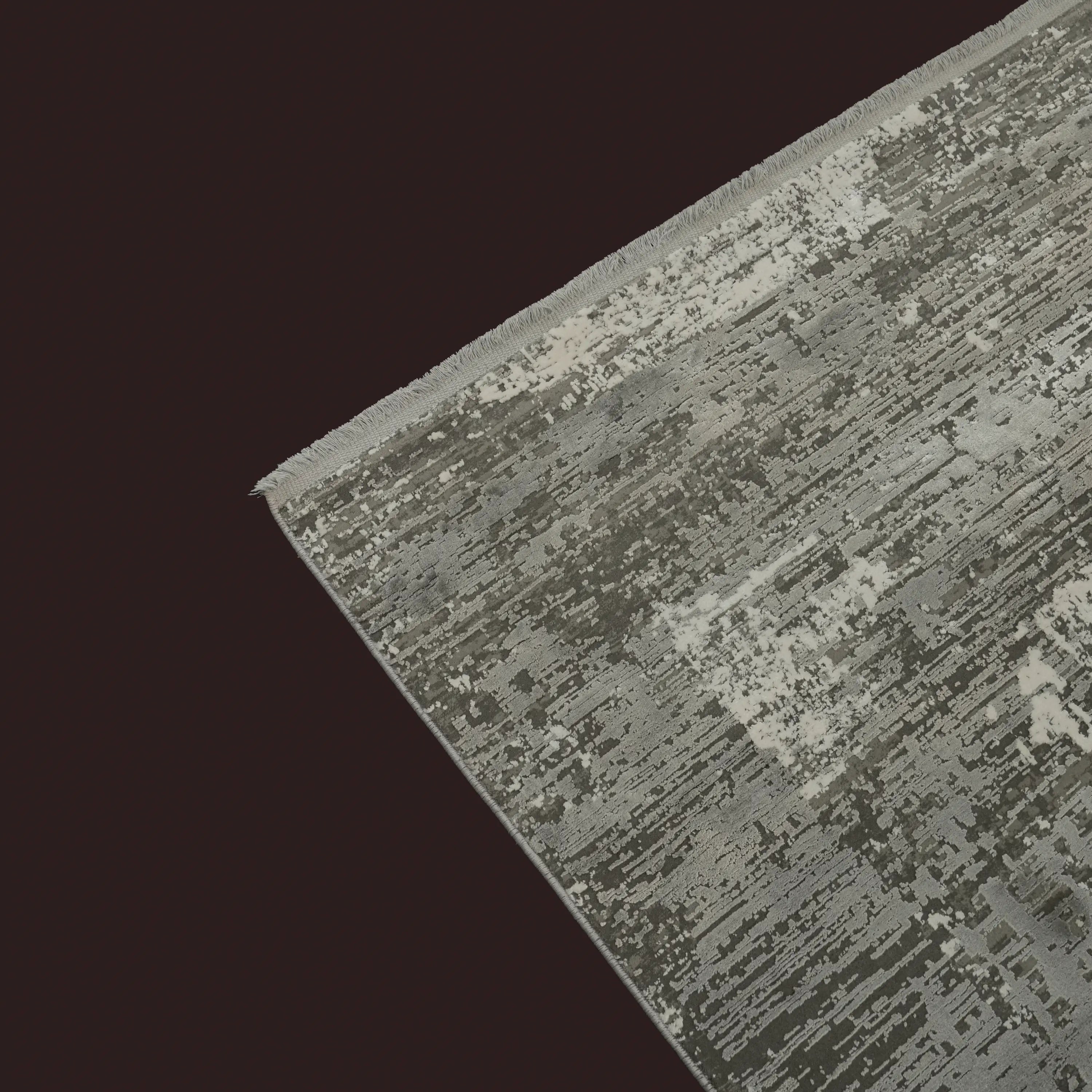 Marble Series Abstract Patterned Gray Dense Viscose Modern Rug