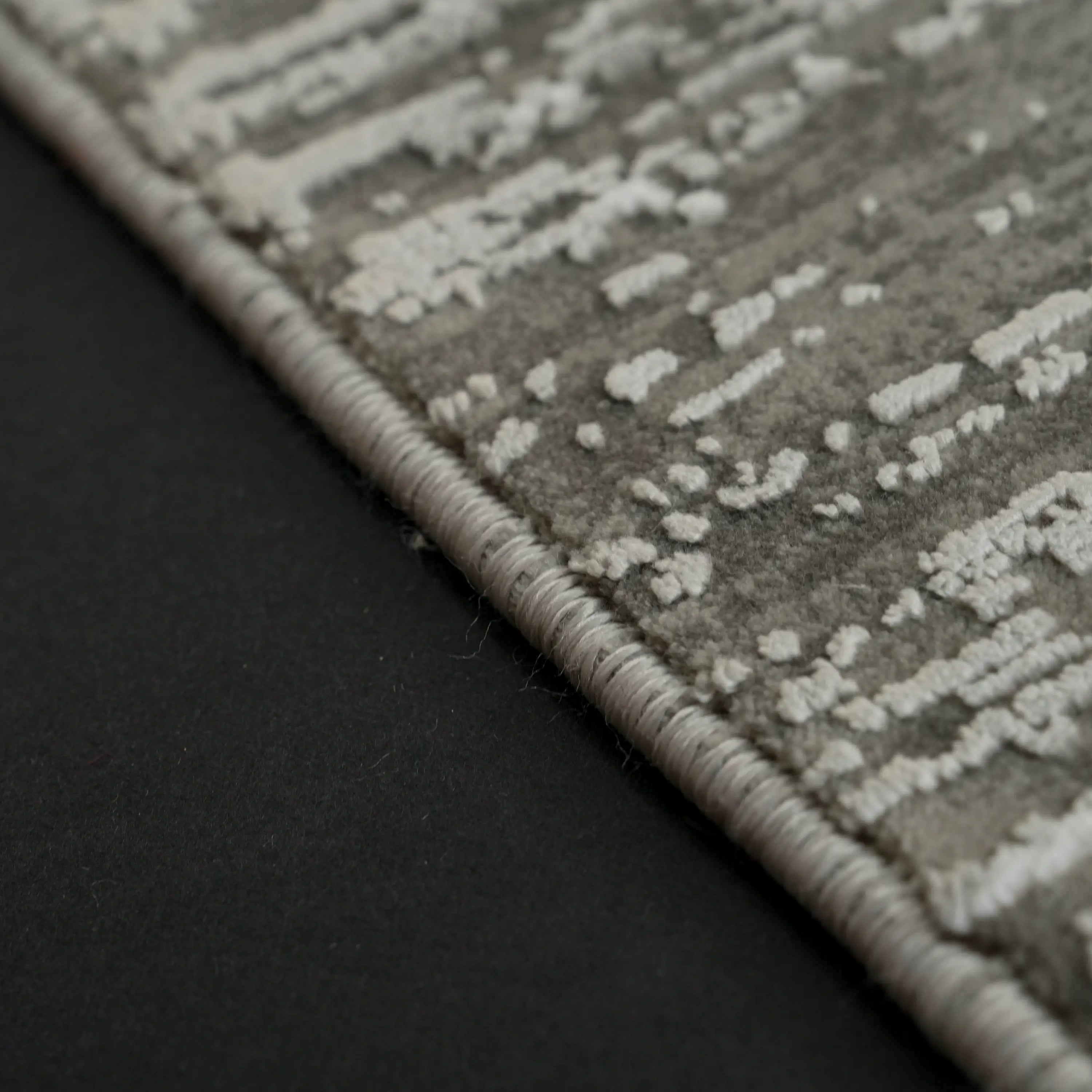 Marble Series Abstract Patterned Gray Dense Viscose Modern Rug