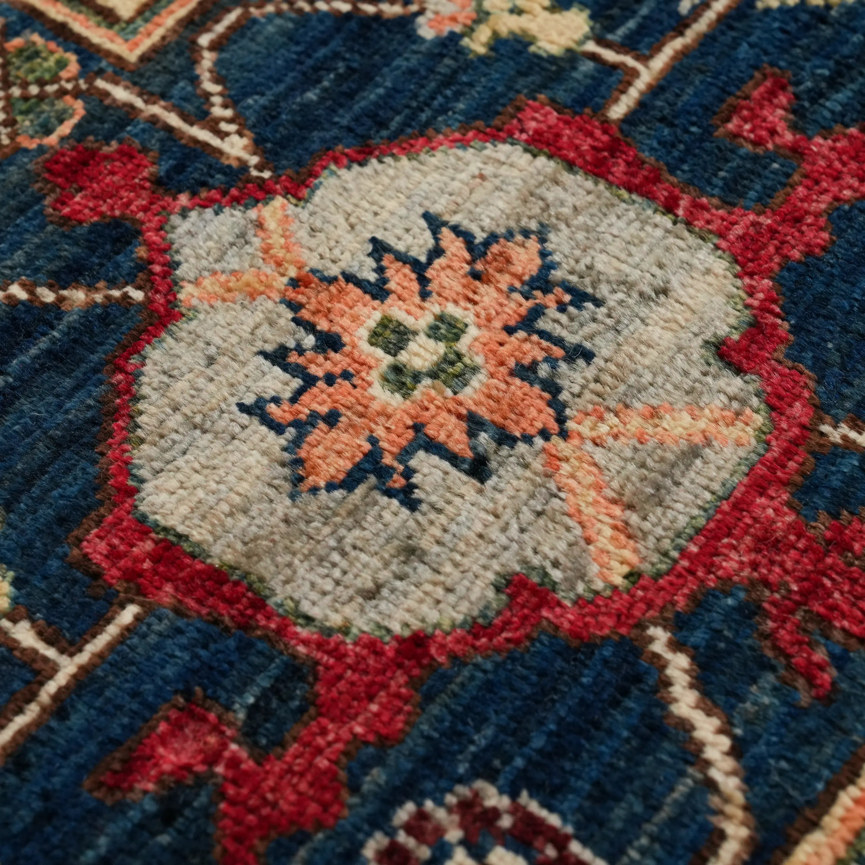 Mihman Series Handwoven Anatolian Patterned Red Wool Rug