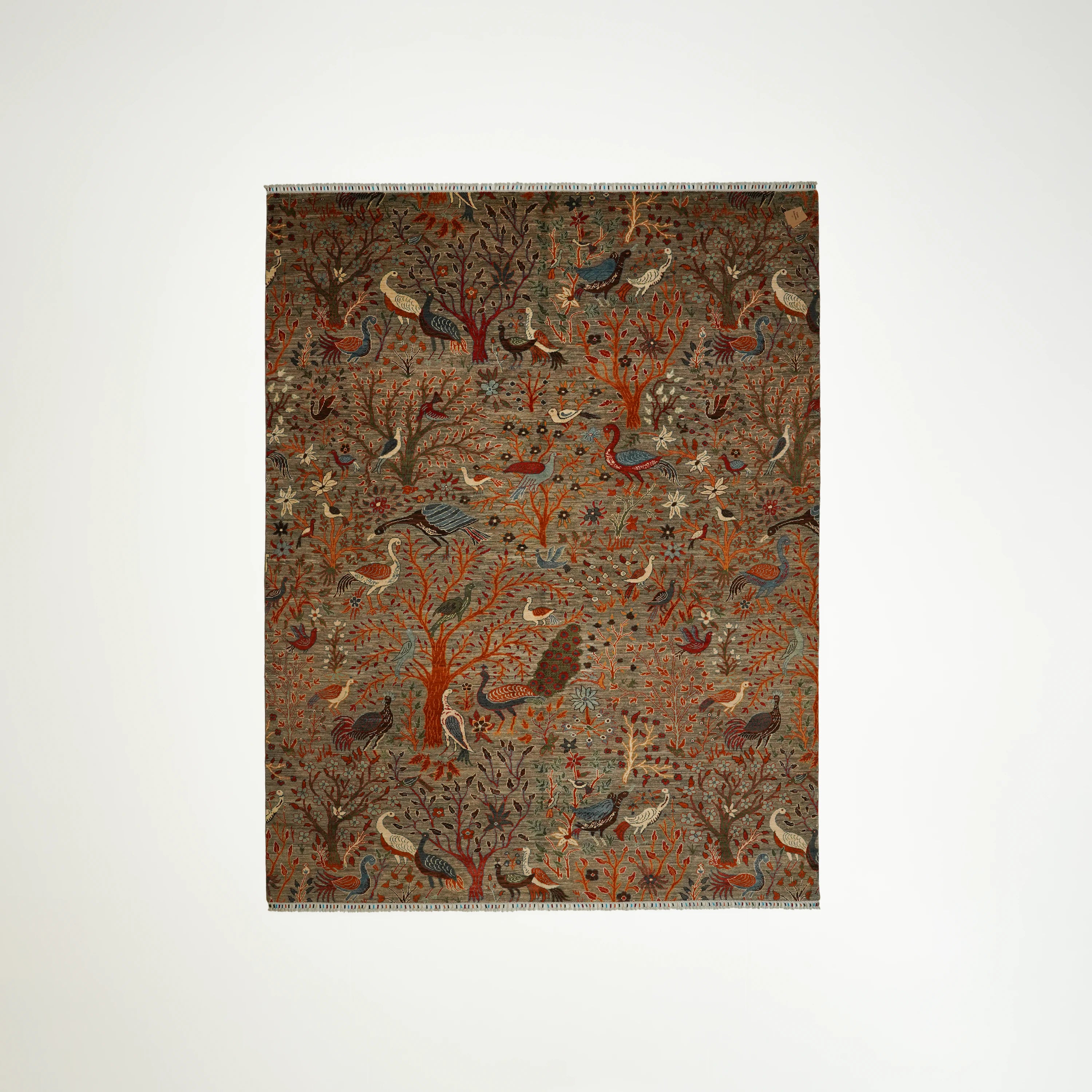 Mihman Serisi El Dokuma Çiçek Desenli Rengarenk Yün Halı