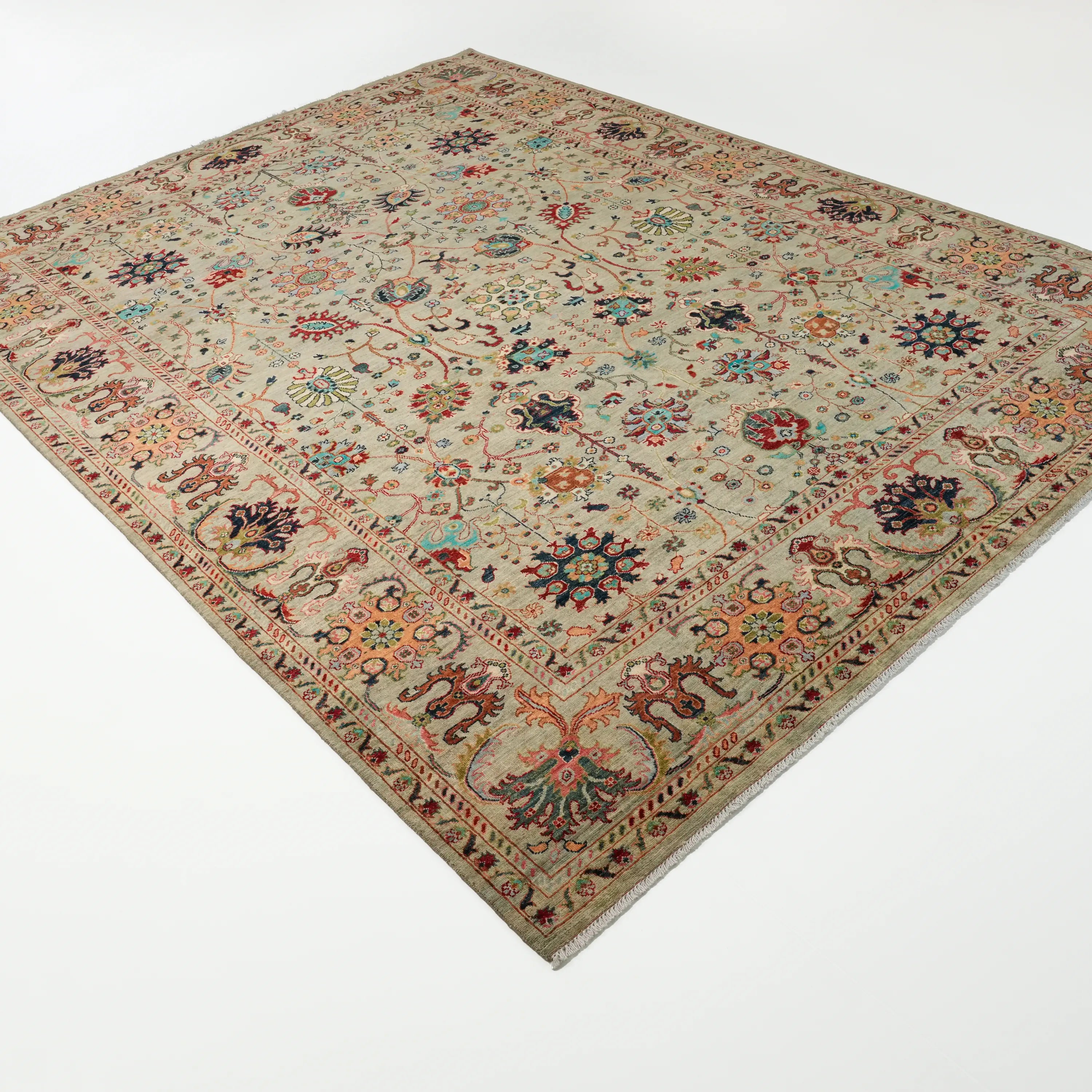 Mihman Serisi El Dokuma Uşak Desenli Yün Vizon Halı