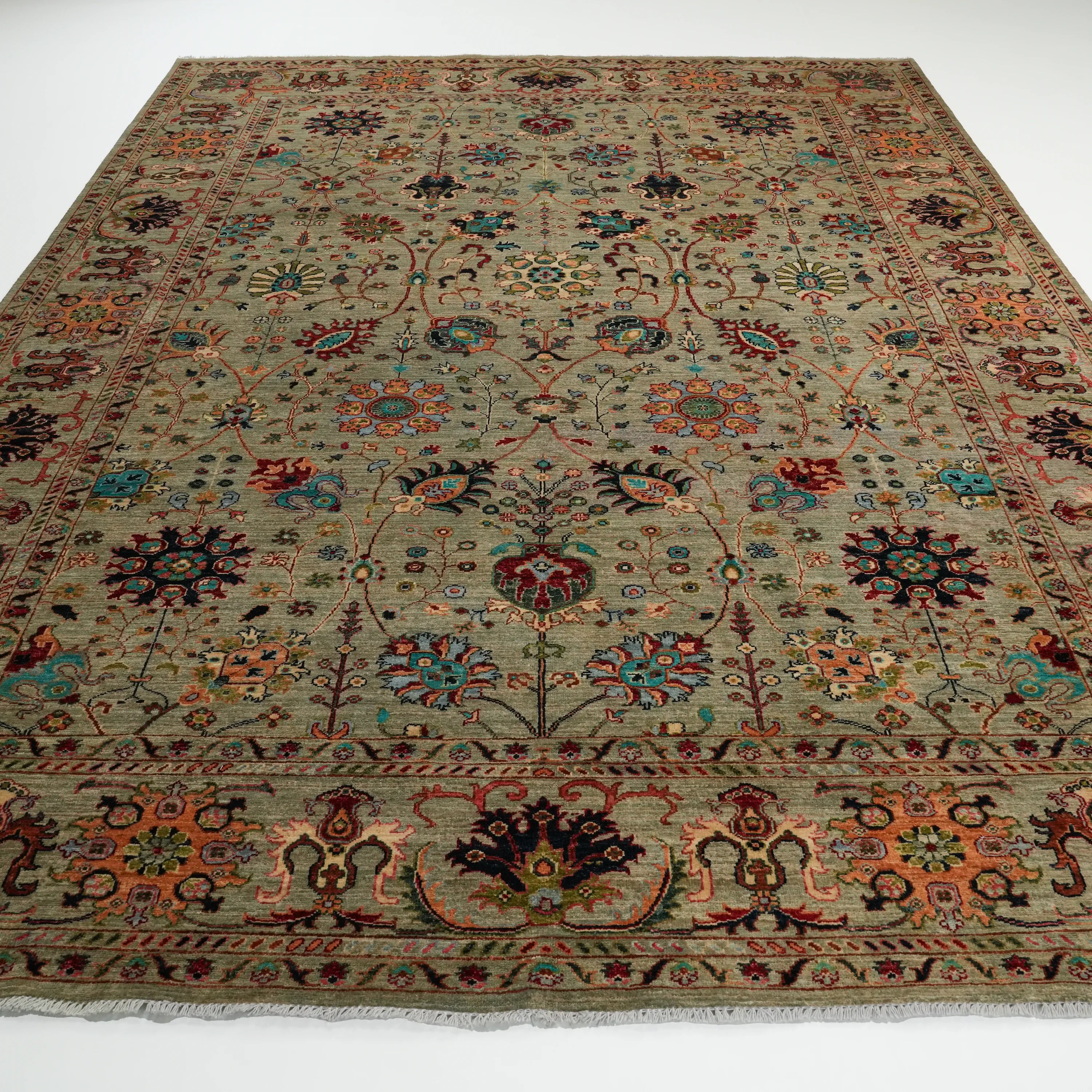Mihman Series Handwoven Uşak Patterned Wool Mink Rug