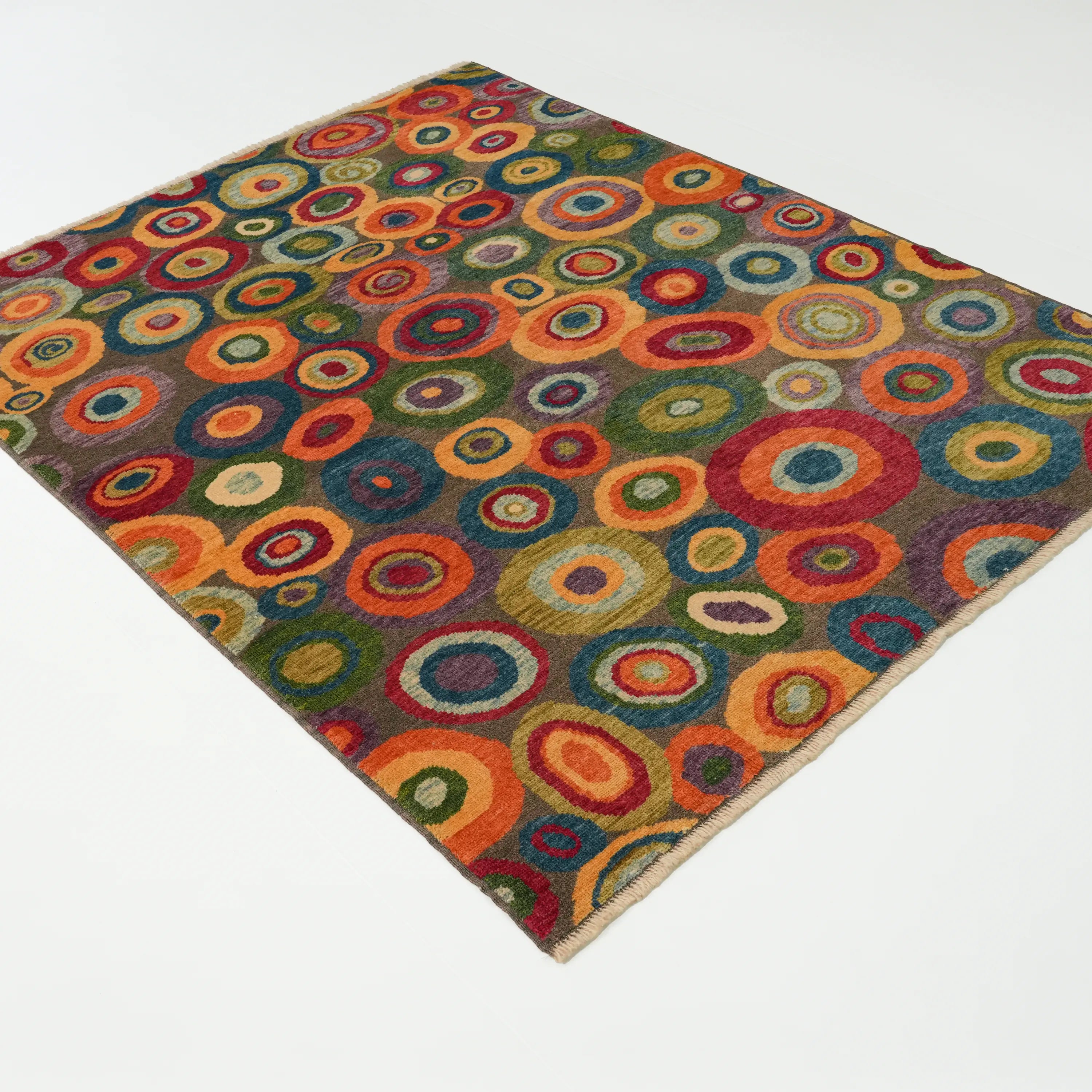 Nazar Series Handwoven Abstract Pattern Colorful Wool Rug