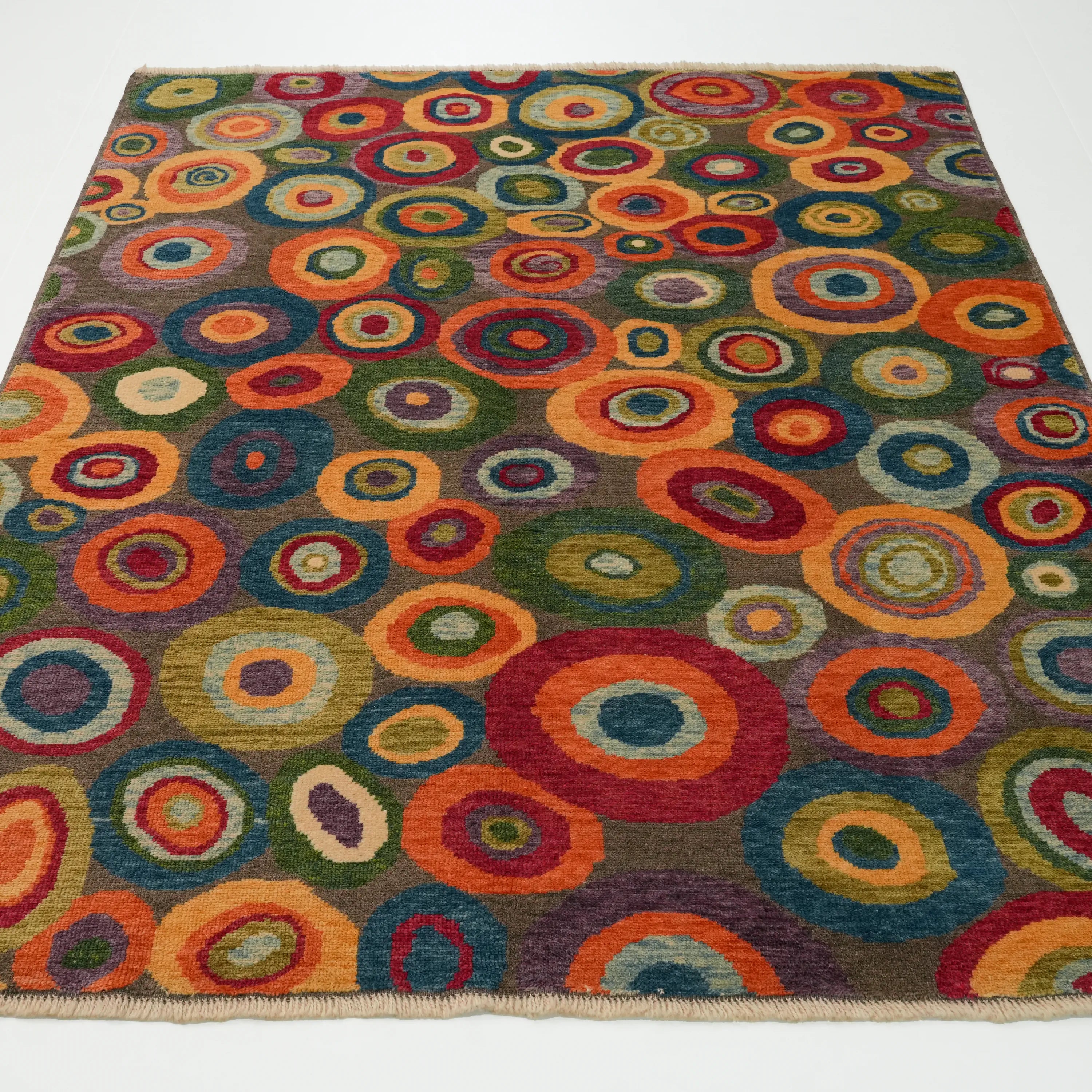 Nazar Series Handwoven Abstract Pattern Colorful Wool Rug