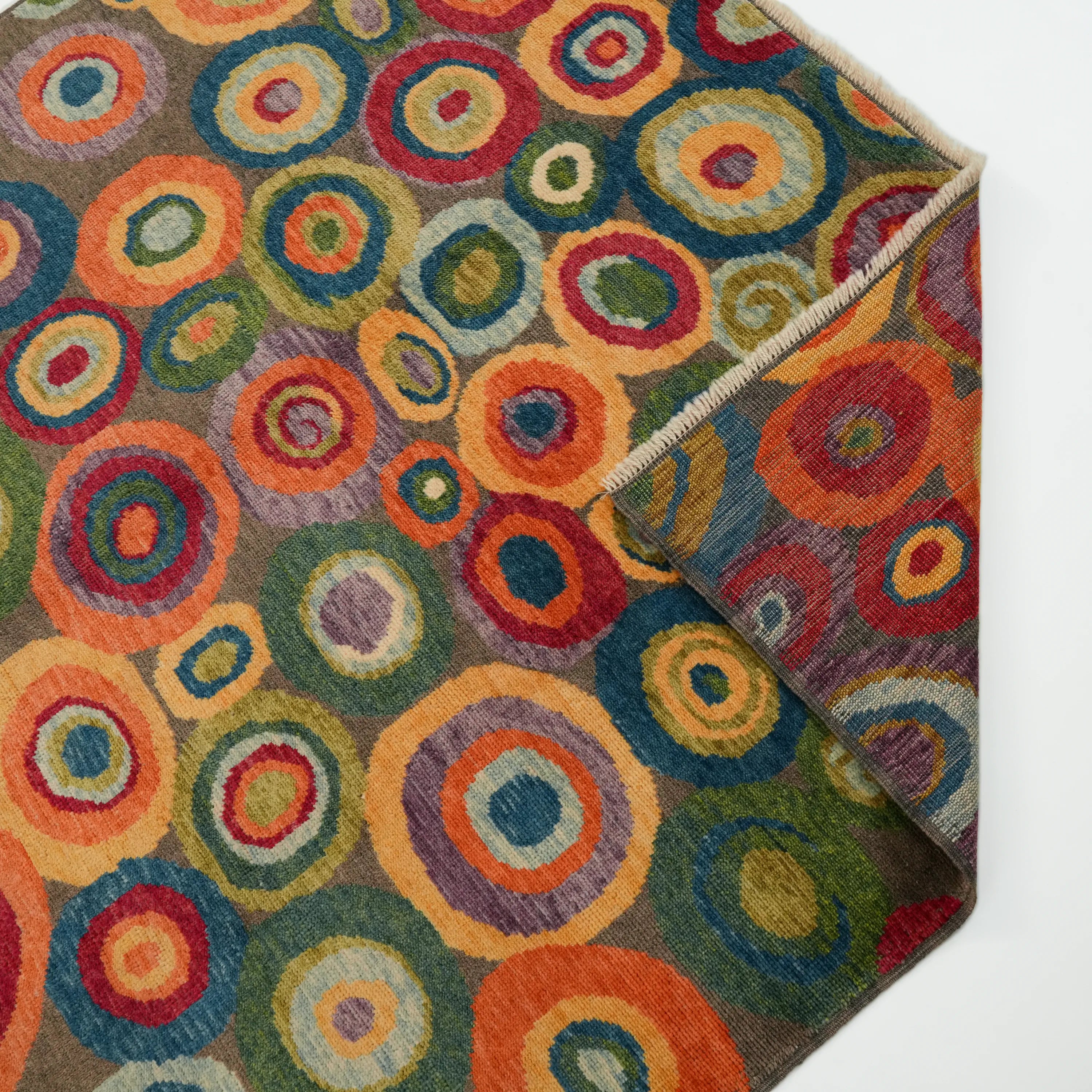 Nazar Series Handwoven Abstract Pattern Colorful Wool Rug