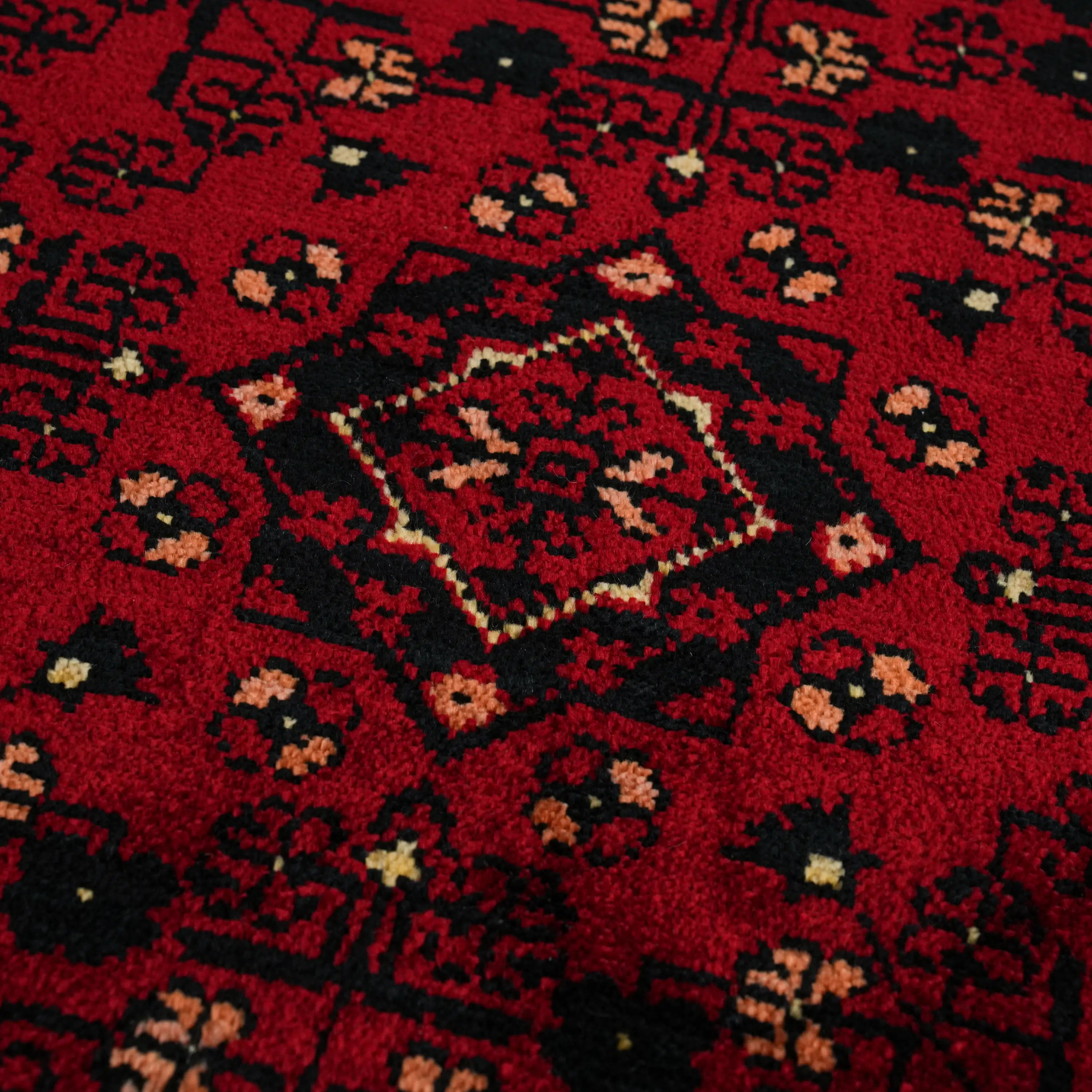 Nostalgia Afghan Design Machine Woven Carpet