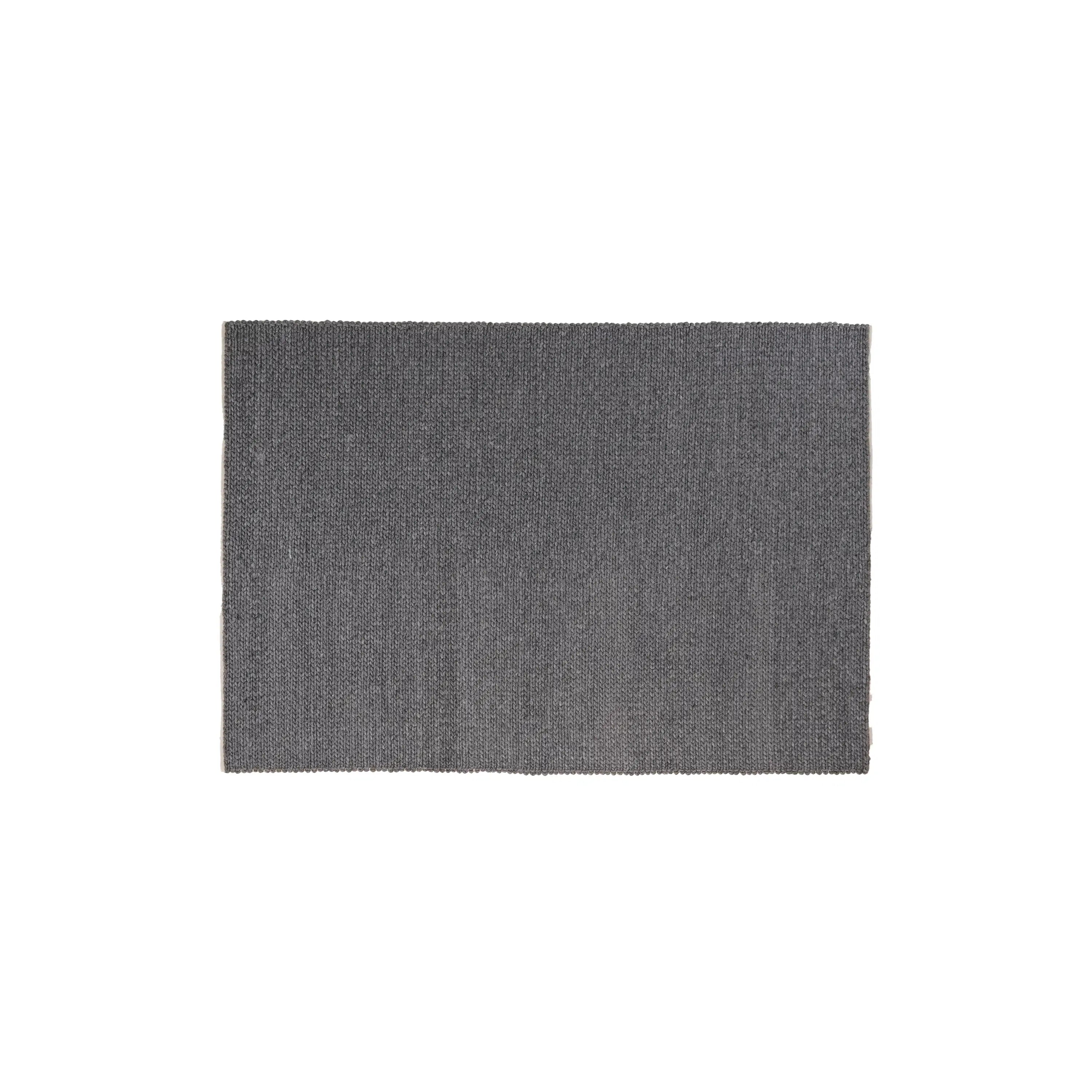 Örge Series Handwoven Striped Pattern Anthracite Wool Rug