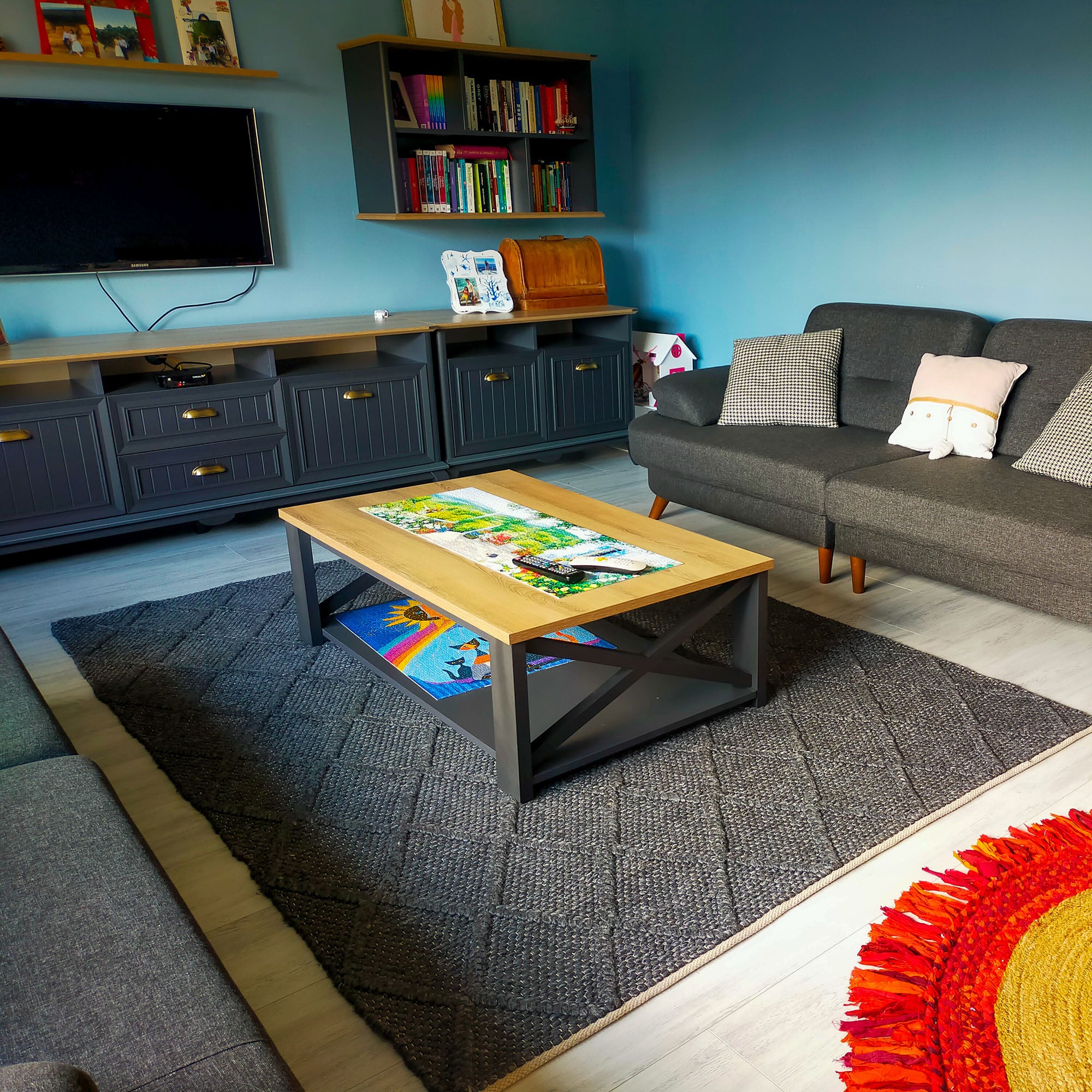 Jade Geometric Design Hand Woven Carpet