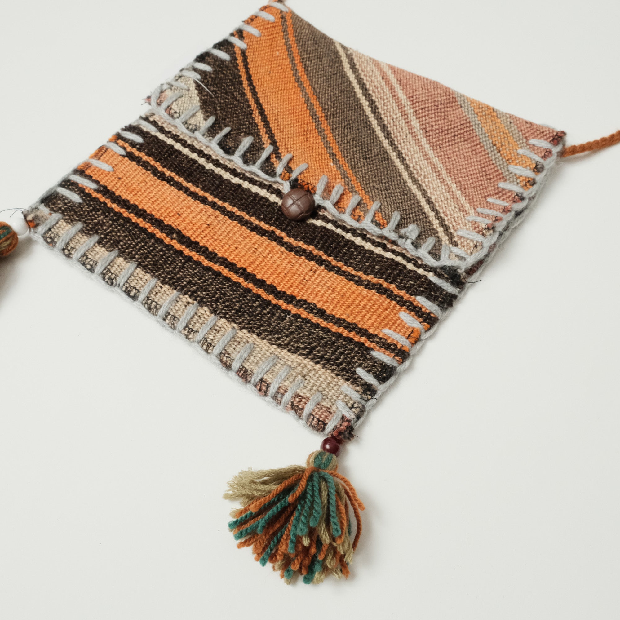 Otantik El Dokuma Anadolu Desenli Yün Kilim Çanta