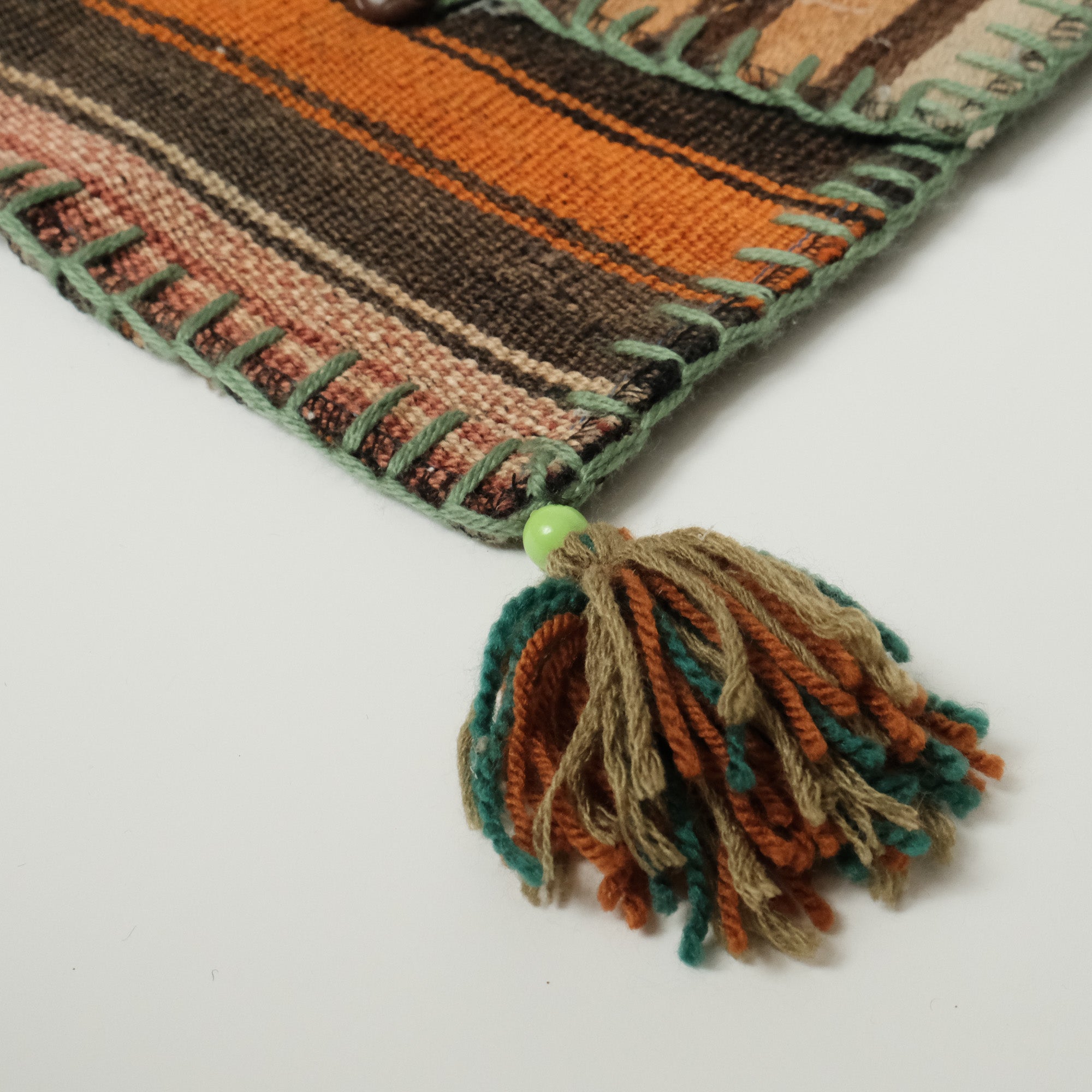 Anadolu Desenli Çok Renkli El Dokuma Yün Heybe Kilim Çanta