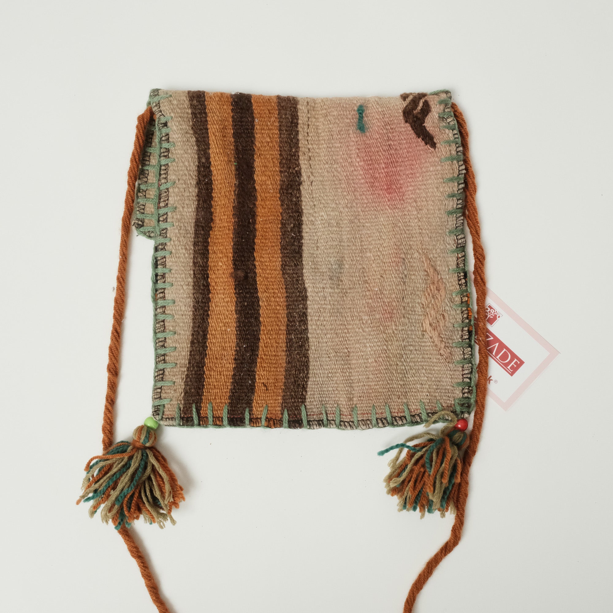 Anadolu Desenli Çok Renkli El Dokuma Yün Heybe Kilim Çanta