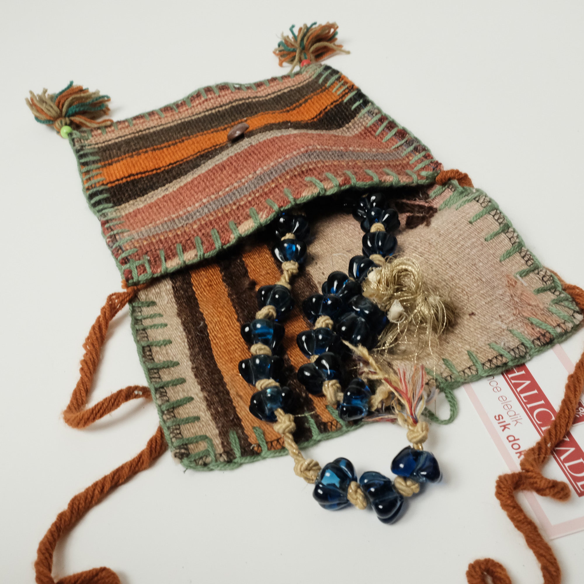 Anadolu Desenli Çok Renkli El Dokuma Yün Heybe Kilim Çanta