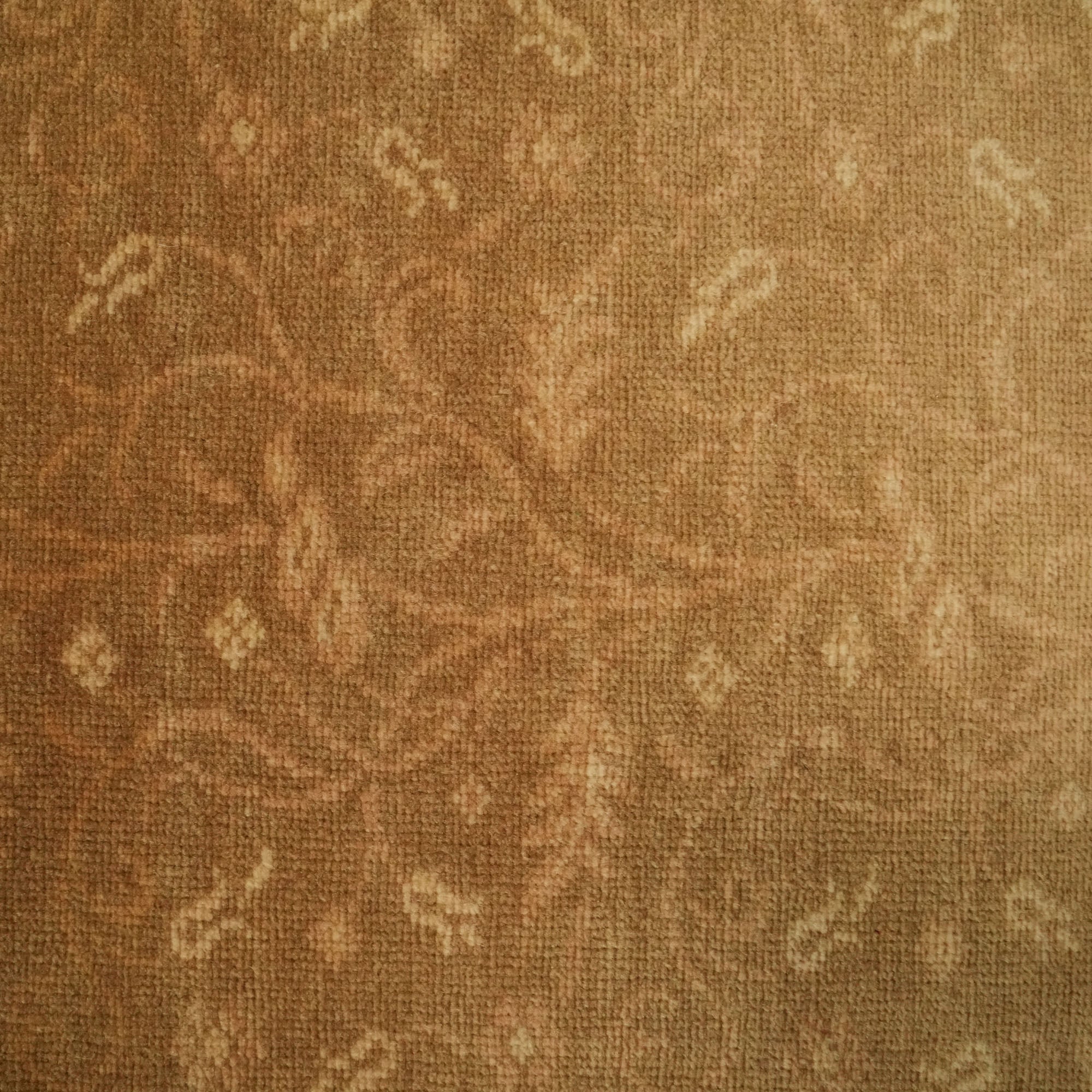 Ottoman Serisi El Dokuma Çerçeve Desenli Kahverengi Yün Halı