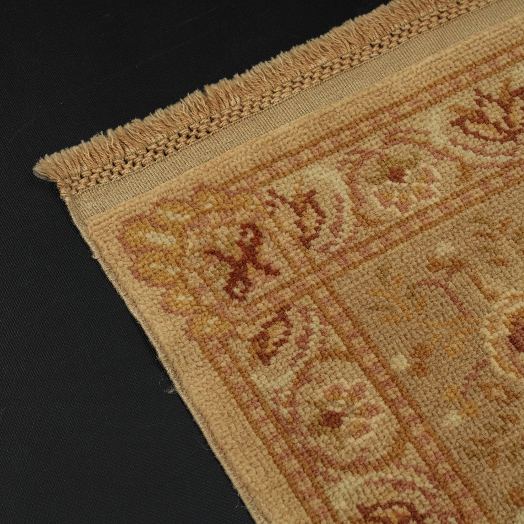 Ottoman Series Handwoven Floral Pattern Cream Wool Rug