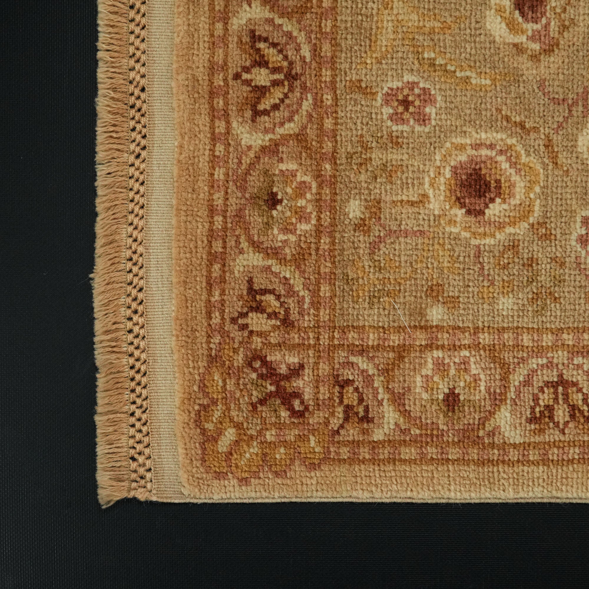 Ottoman Series Handwoven Floral Pattern Cream Wool Rug