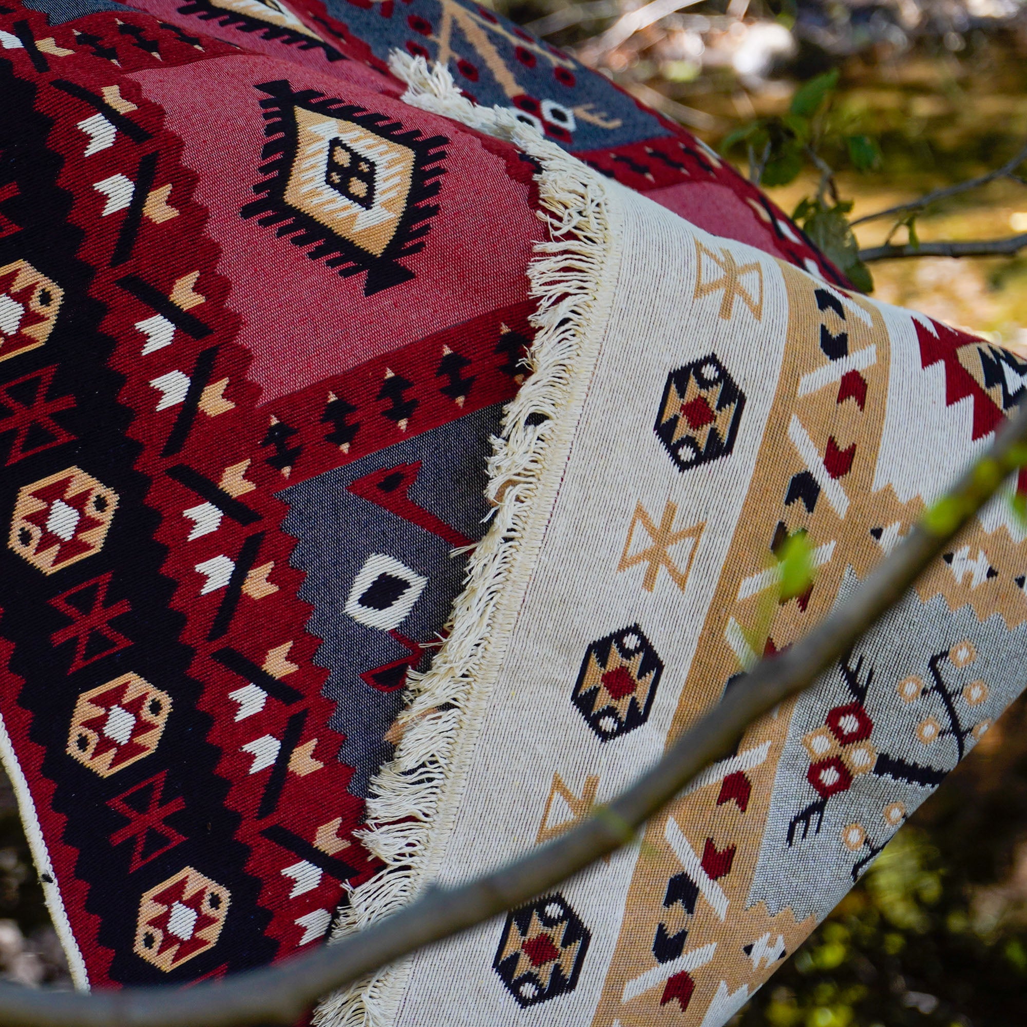 Kehribar Serisi Makine Dokuma Anadolu Desenli Kırmızı Kilim