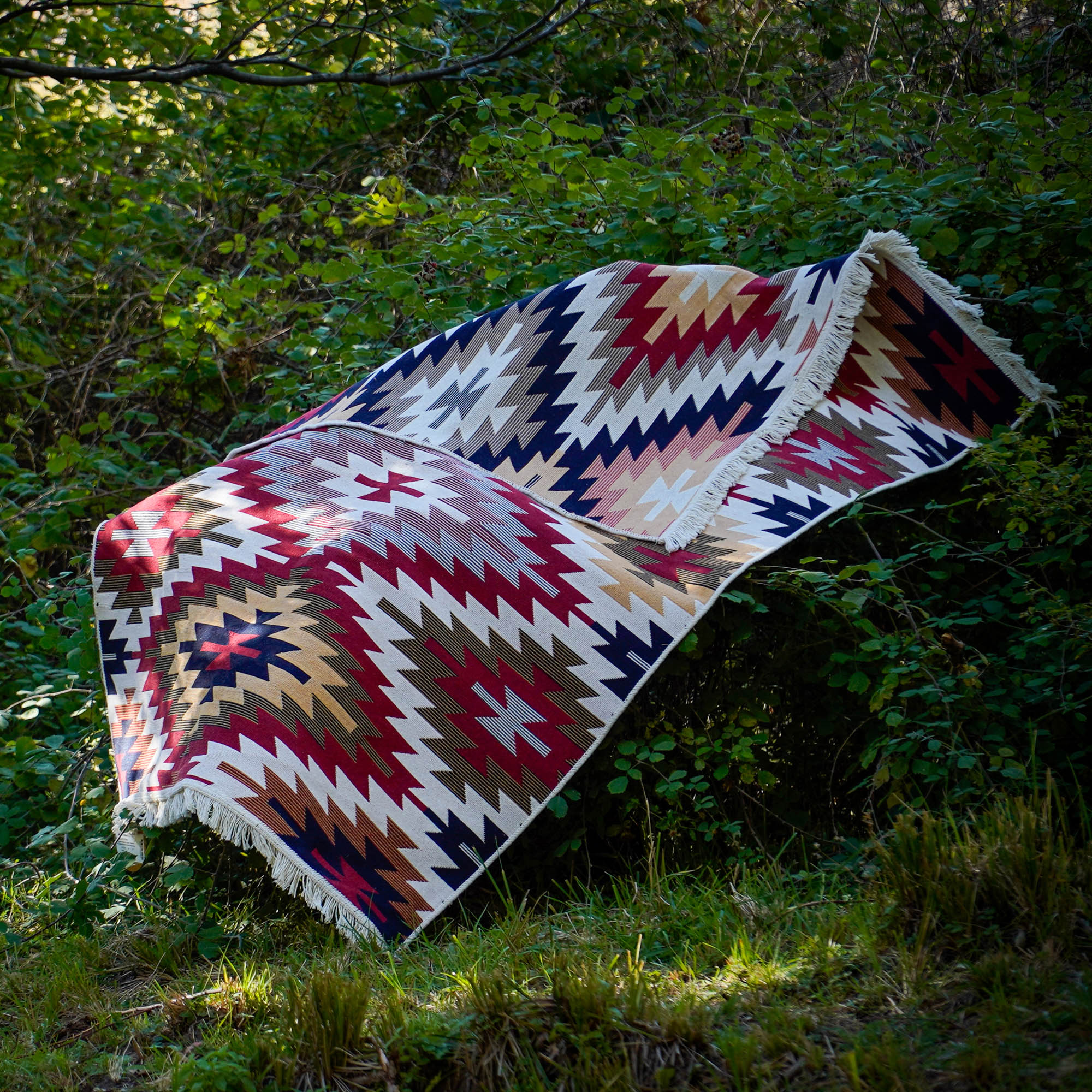 Amber Series Machine Woven Anatolian Patterned Colorful Cotton Rug