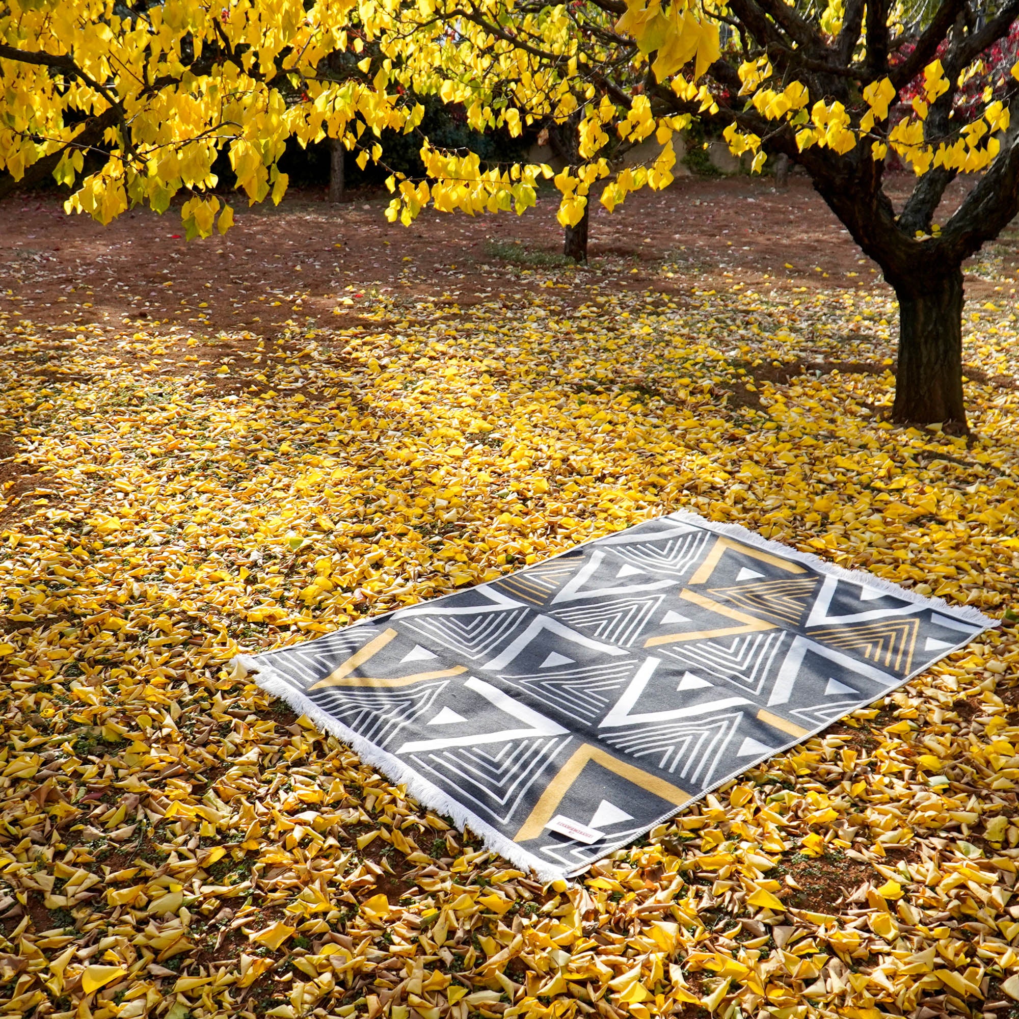 Kehribar Serisi Geometrik Desenli Makine Dokuma Genç Odası Kilim