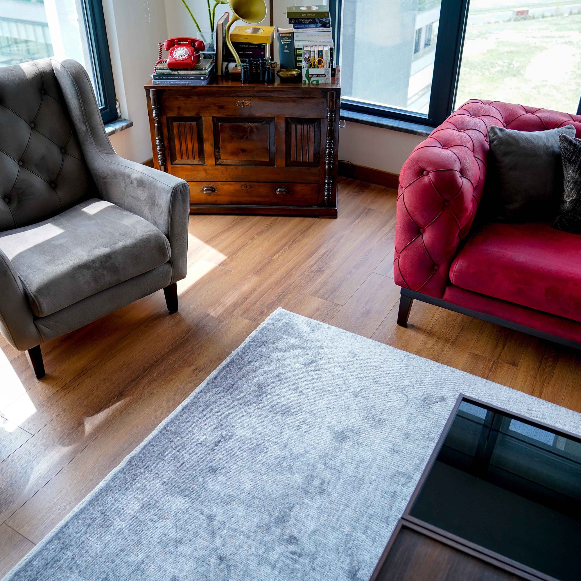 Taftan Series Vintage Patterned Loom-Woven Rug