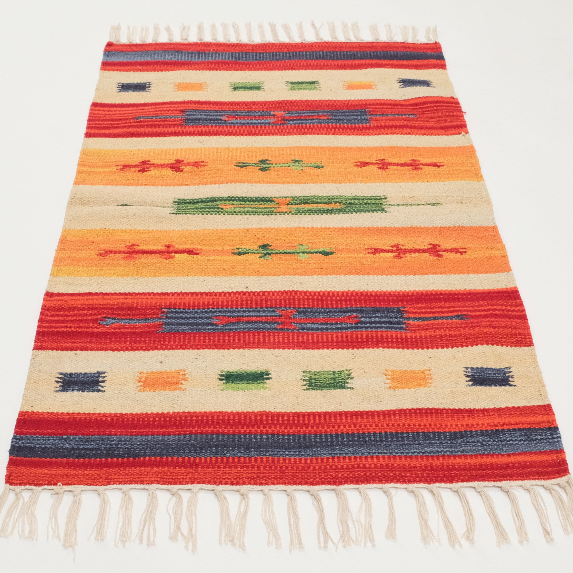Panayır Series Anatolian Pattern Colorful Handwoven Kilim