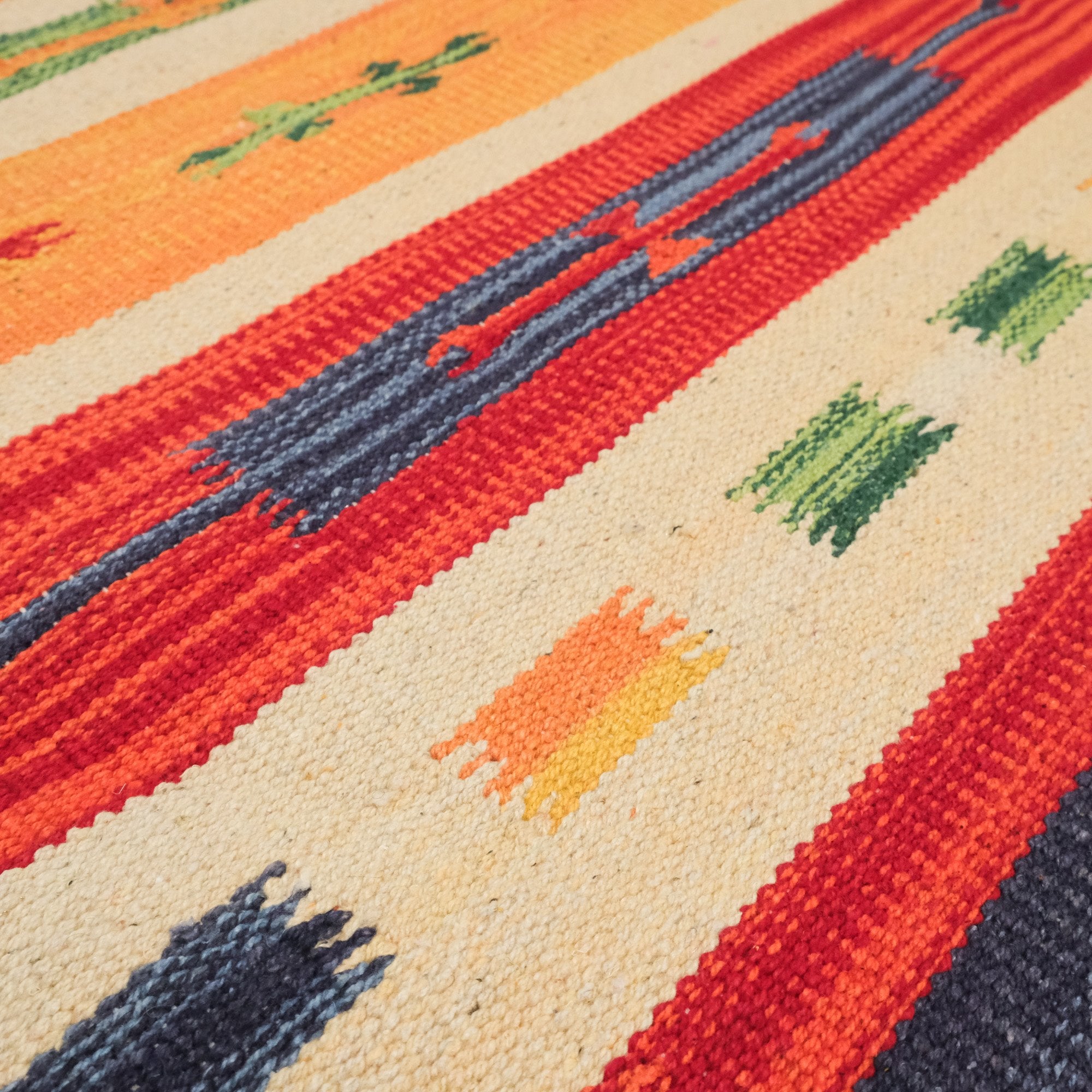 Panayır Series Anatolian Pattern Colorful Handwoven Kilim