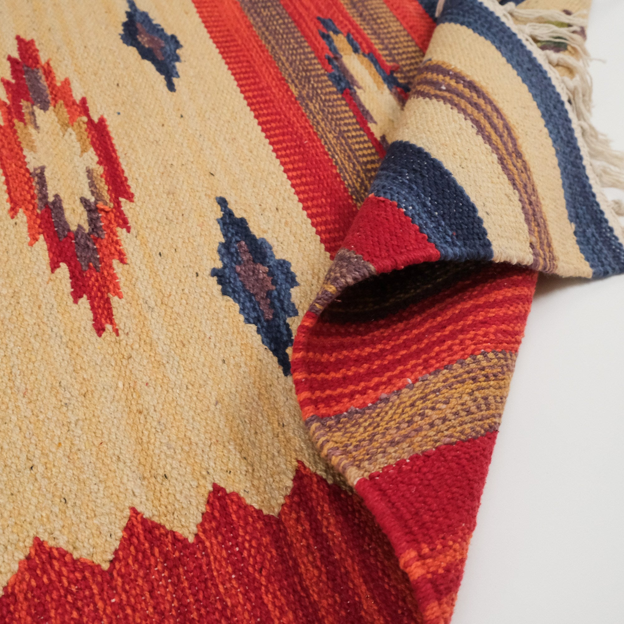 Panayır Serisi Rengarenk Etnik Desenli El Dokuma Pamuk Anadolu Kilim