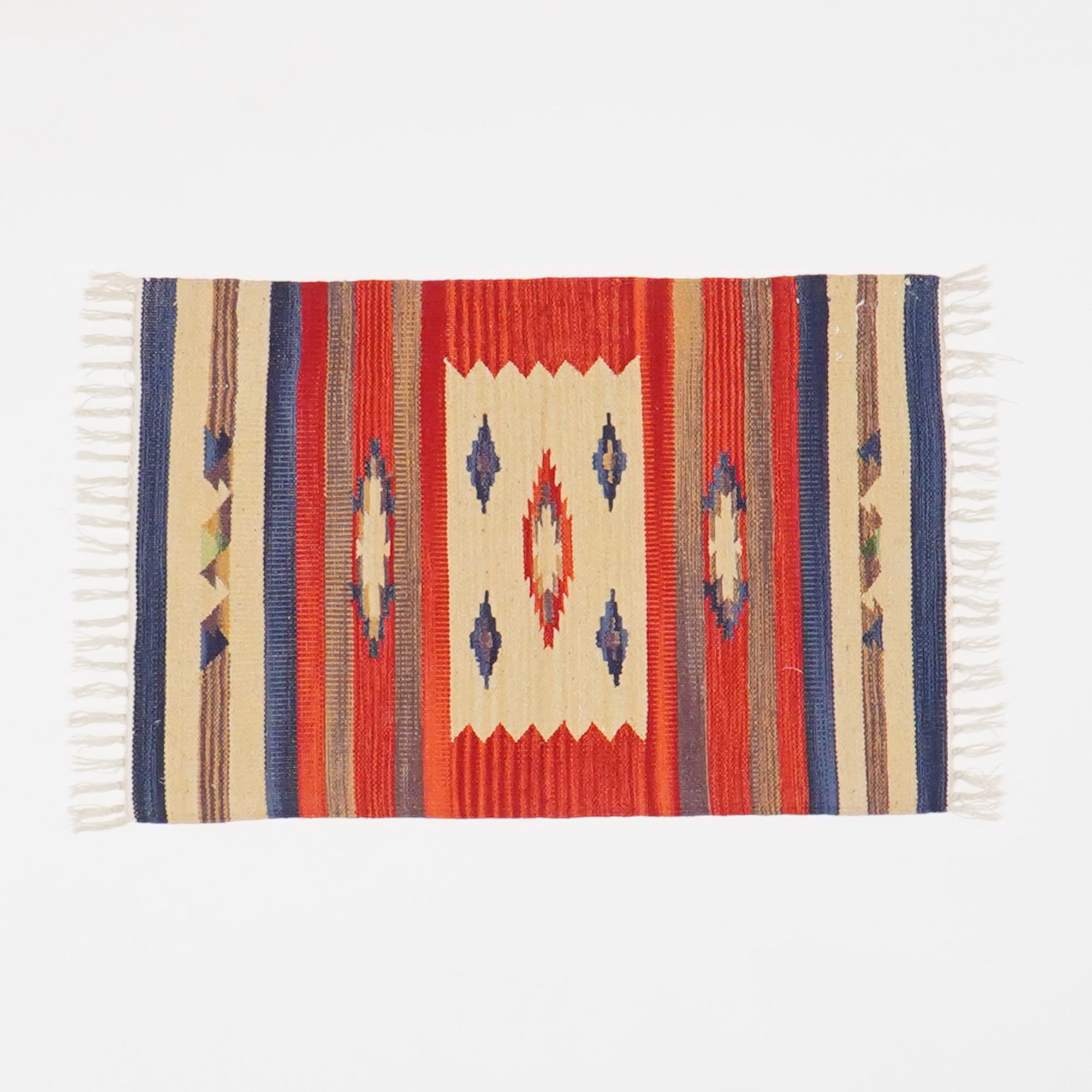 Panayır Serisi Rengarenk Etnik Desenli El Dokuma Pamuk Anadolu Kilim
