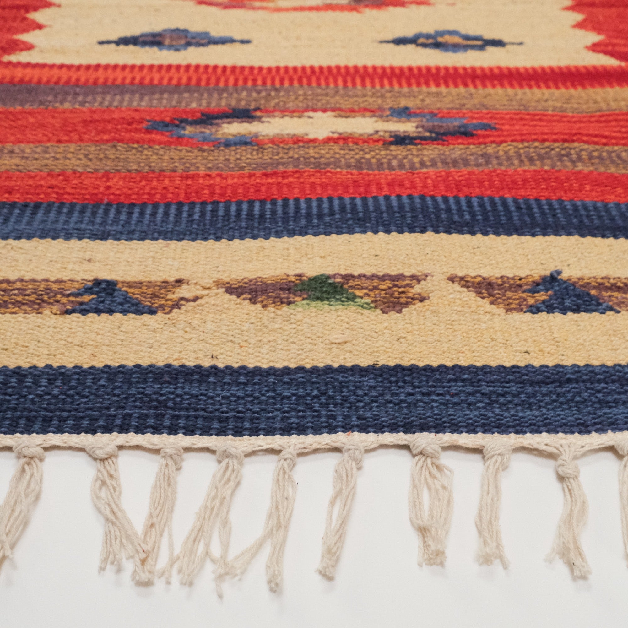 Panayır Serisi Rengarenk Etnik Desenli El Dokuma Pamuk Anadolu Kilim