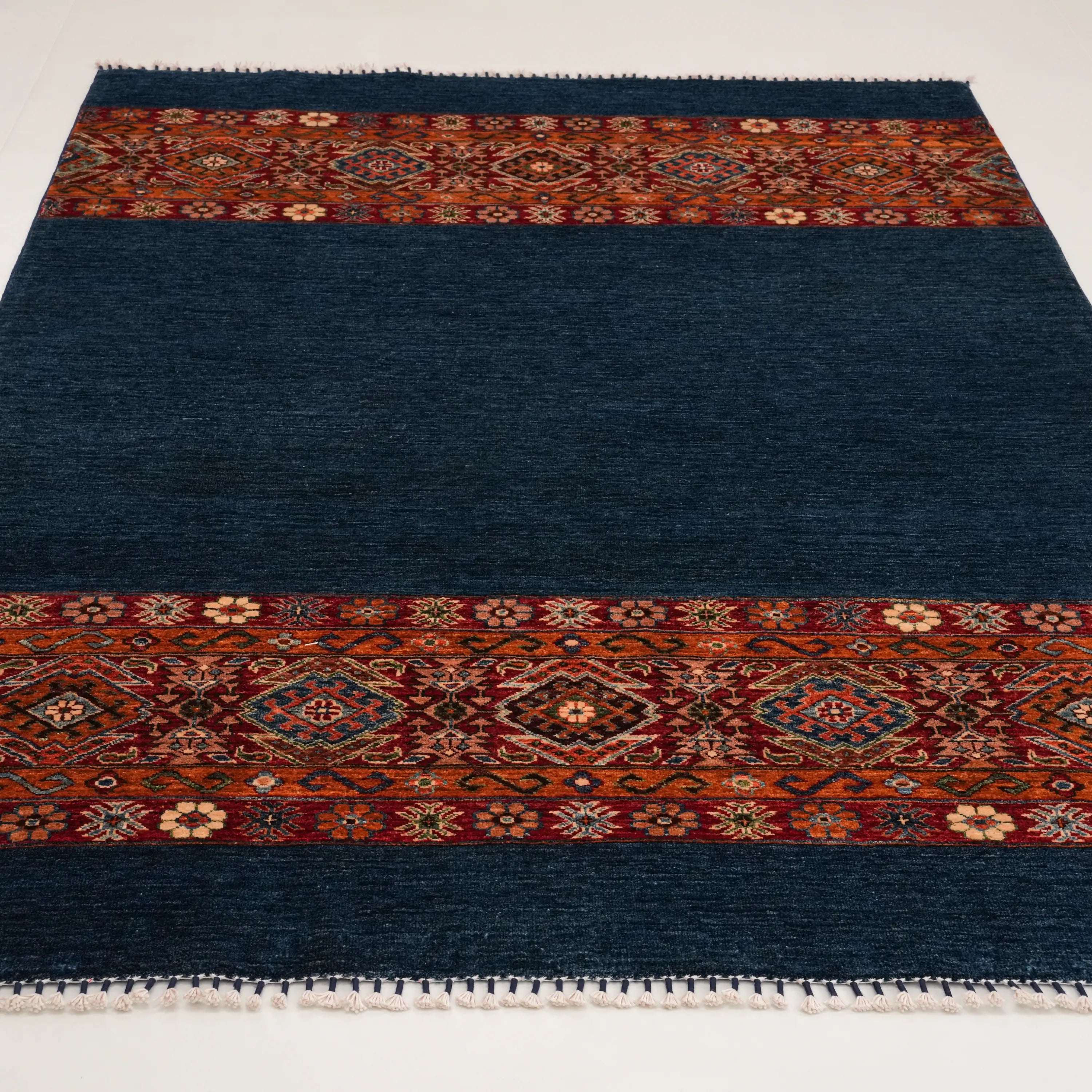 Pinhan Serisi El Dokuma Anadolu Desenli Mavi Halı