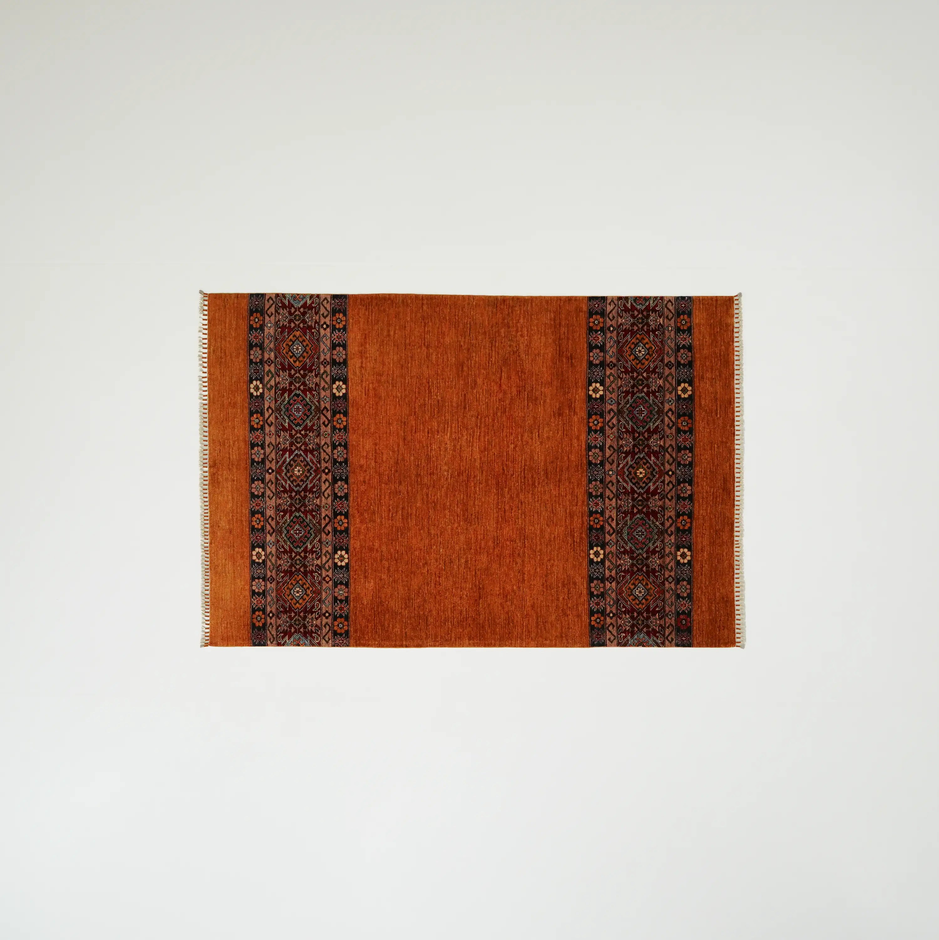 Pinhan Serisi El Dokuma Anadolu Desenli Yün Sarı Halı