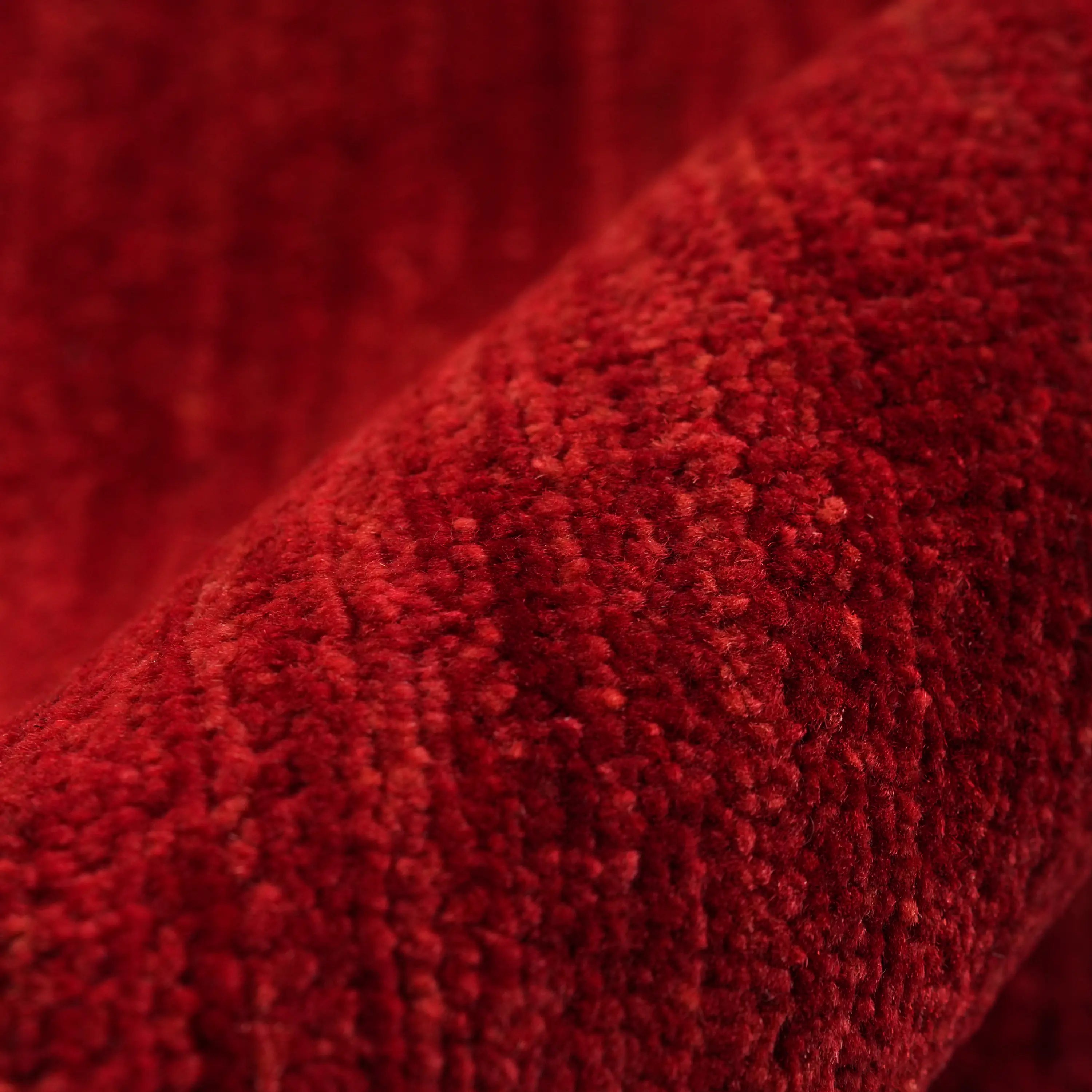 Pinhan Series Handwoven Plain Pattern Wool Red Rug